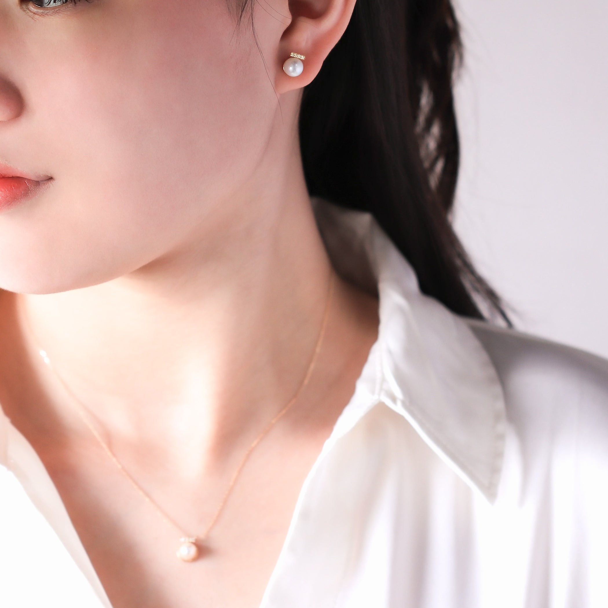 【期間限定セール】6月誕生石 K10 イエローゴールド あこや真珠 ピアス