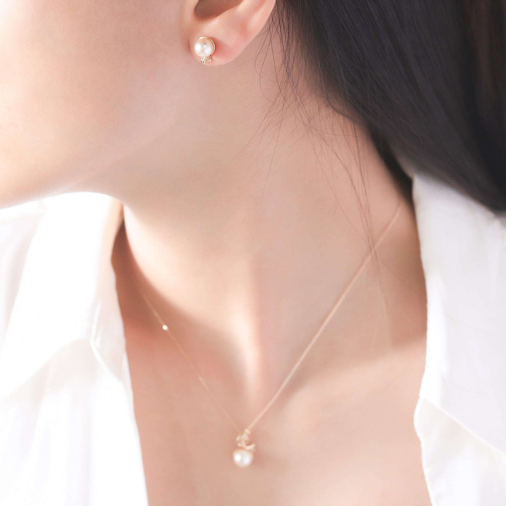【期間限定セール】6月誕生石 K10 イエローゴールド あこや真珠 ピアス