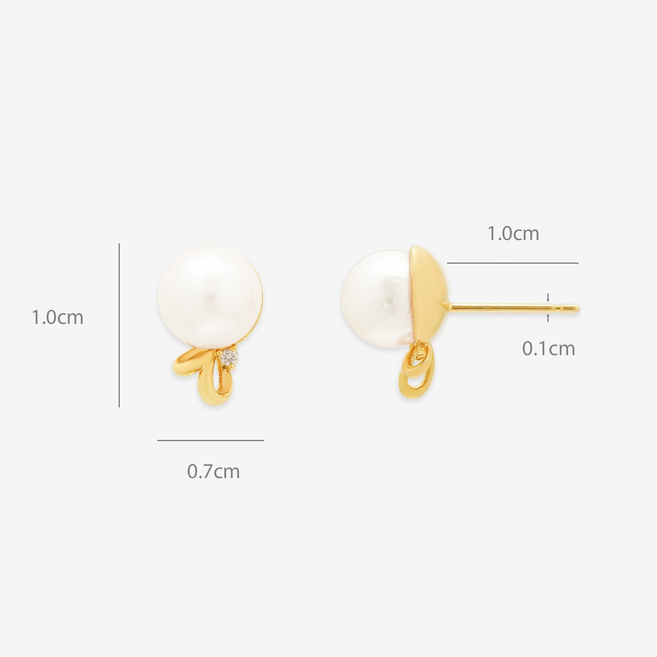 【期間限定セール】6月誕生石 K10 イエローゴールド あこや真珠 ピアス