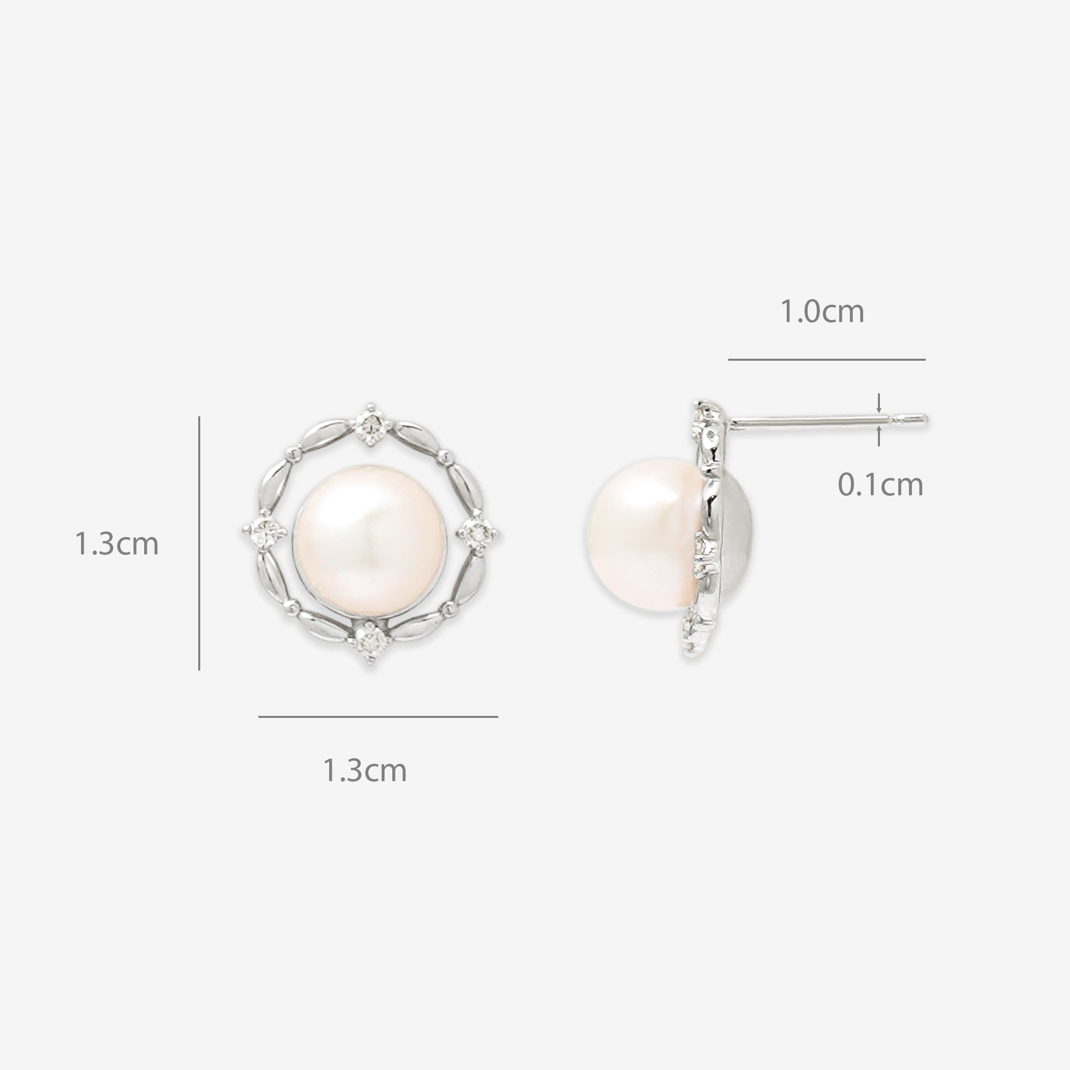 6月誕生石 K10 ホワイトゴールド あこや真珠 ピアス