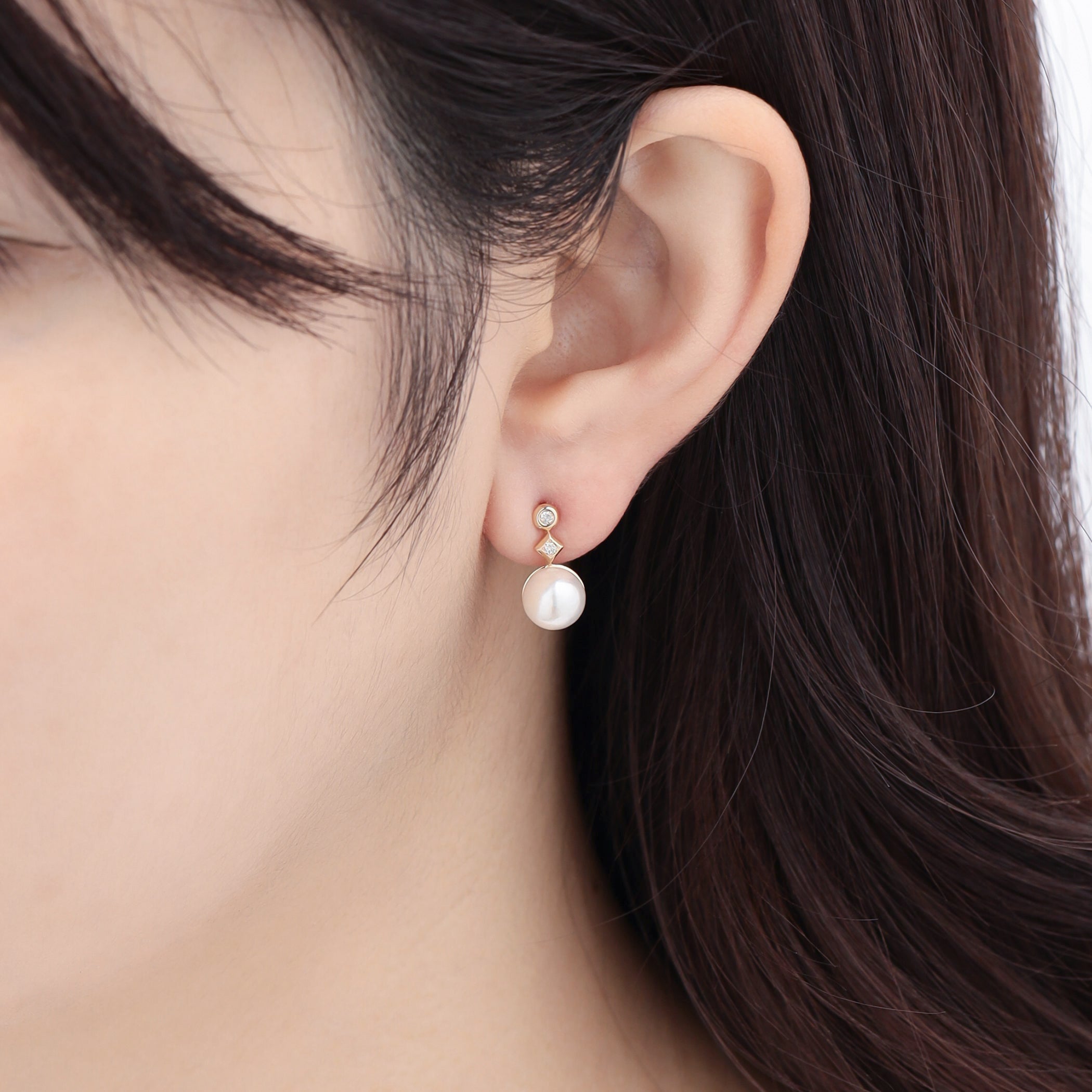 【期間限定セール】6月誕生石 K10 イエローゴールド あこや真珠 ピアス