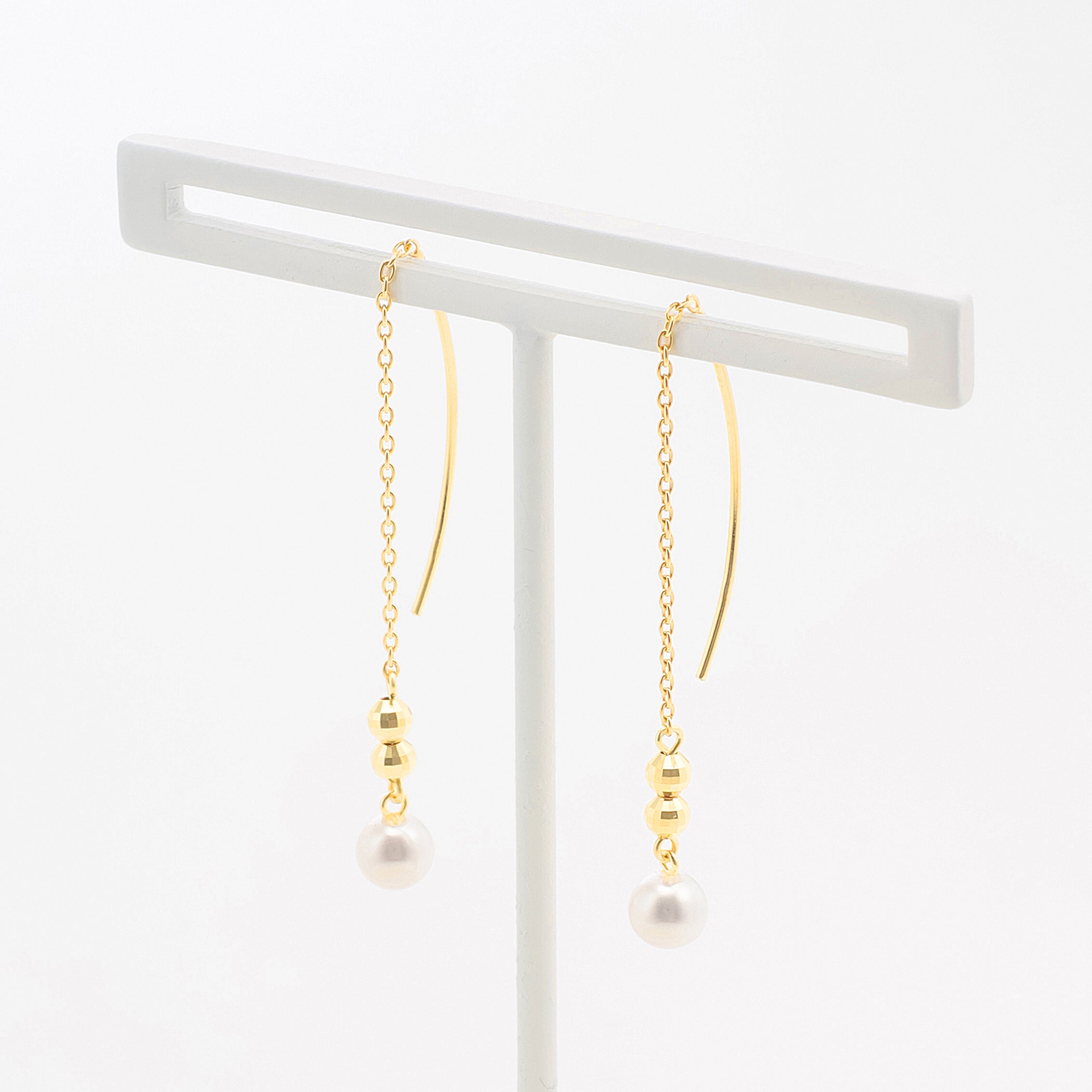 【WEB限定】6月誕生石 K10 イエローゴールド 淡水パール アメリカン ピアス