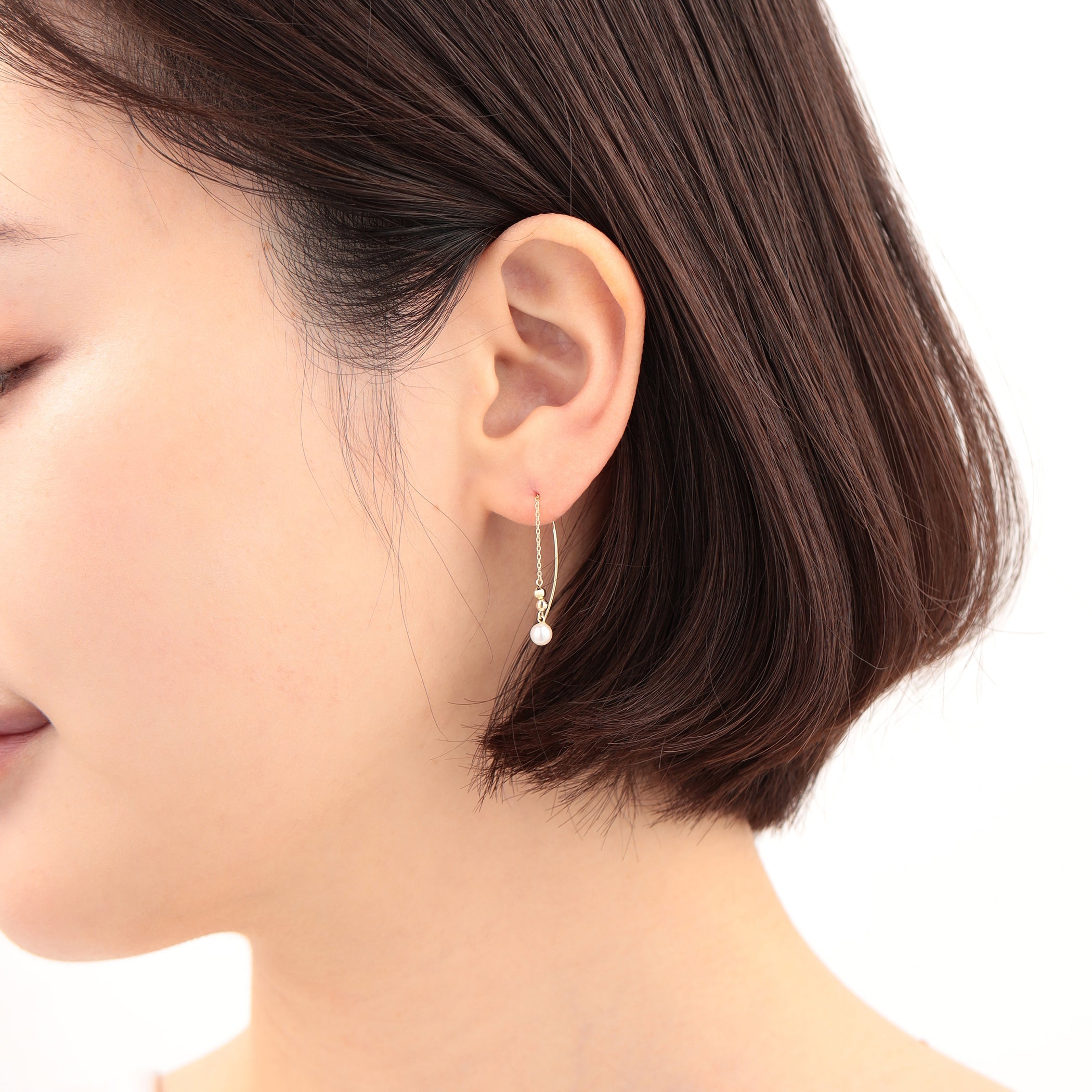 【WEB限定】6月誕生石 K10 イエローゴールド 淡水パール アメリカン ピアス