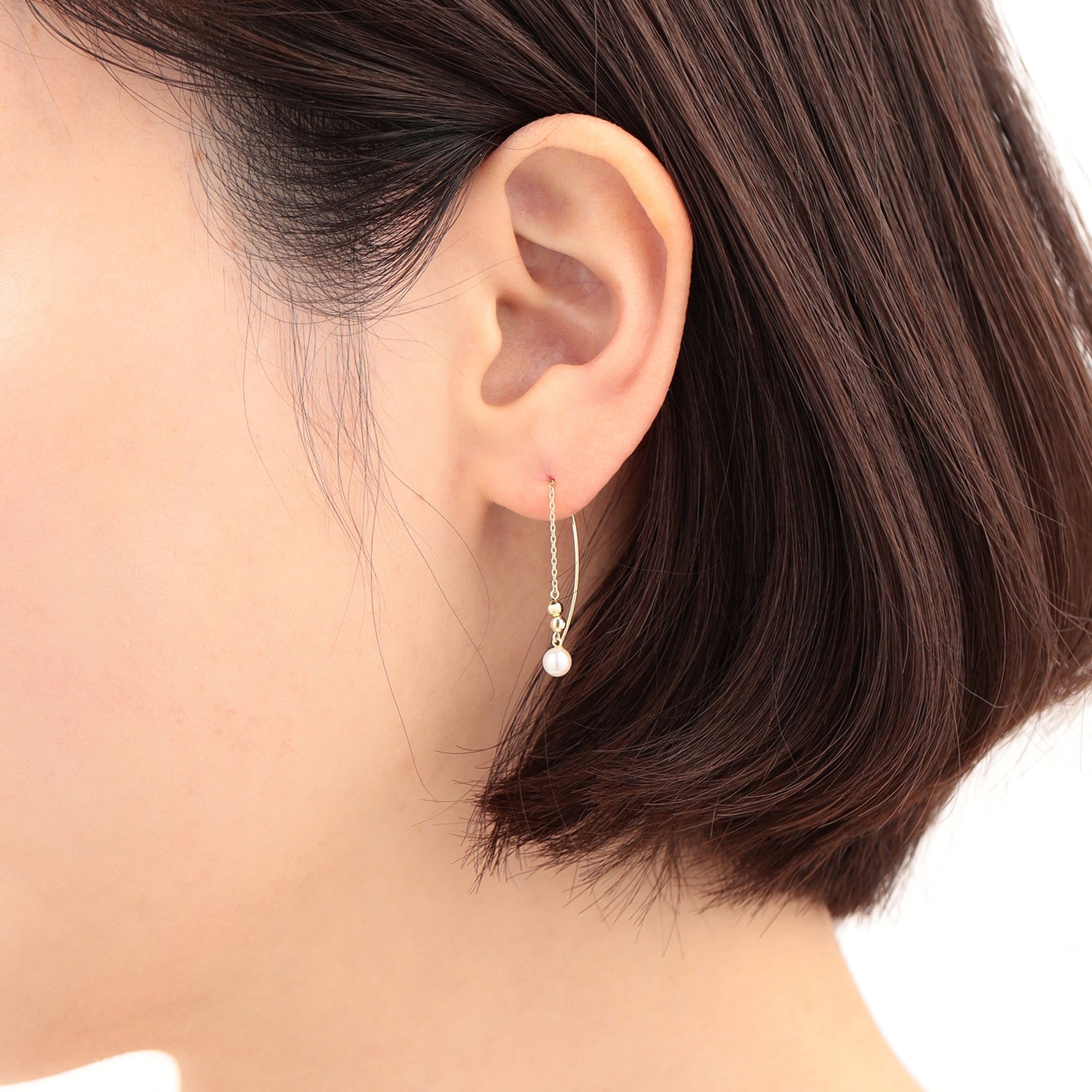 【WEB限定】6月誕生石 K10 イエローゴールド 淡水パール アメリカン ピアス