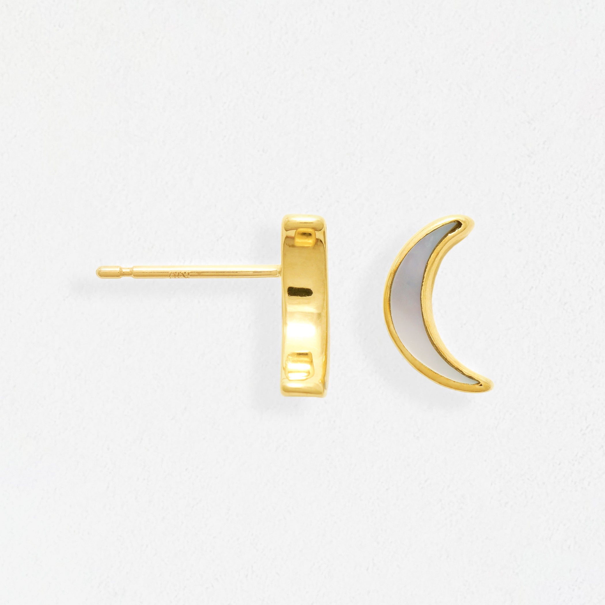 K10 イエローゴールド シェル ムーン ピアス – Milluflora | ミル