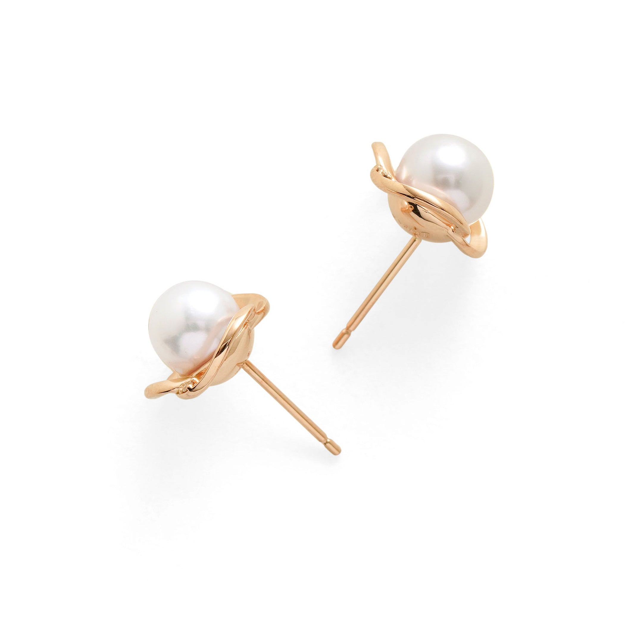 6月誕生石 K10 ピンクゴールド あこや真珠 ピアス