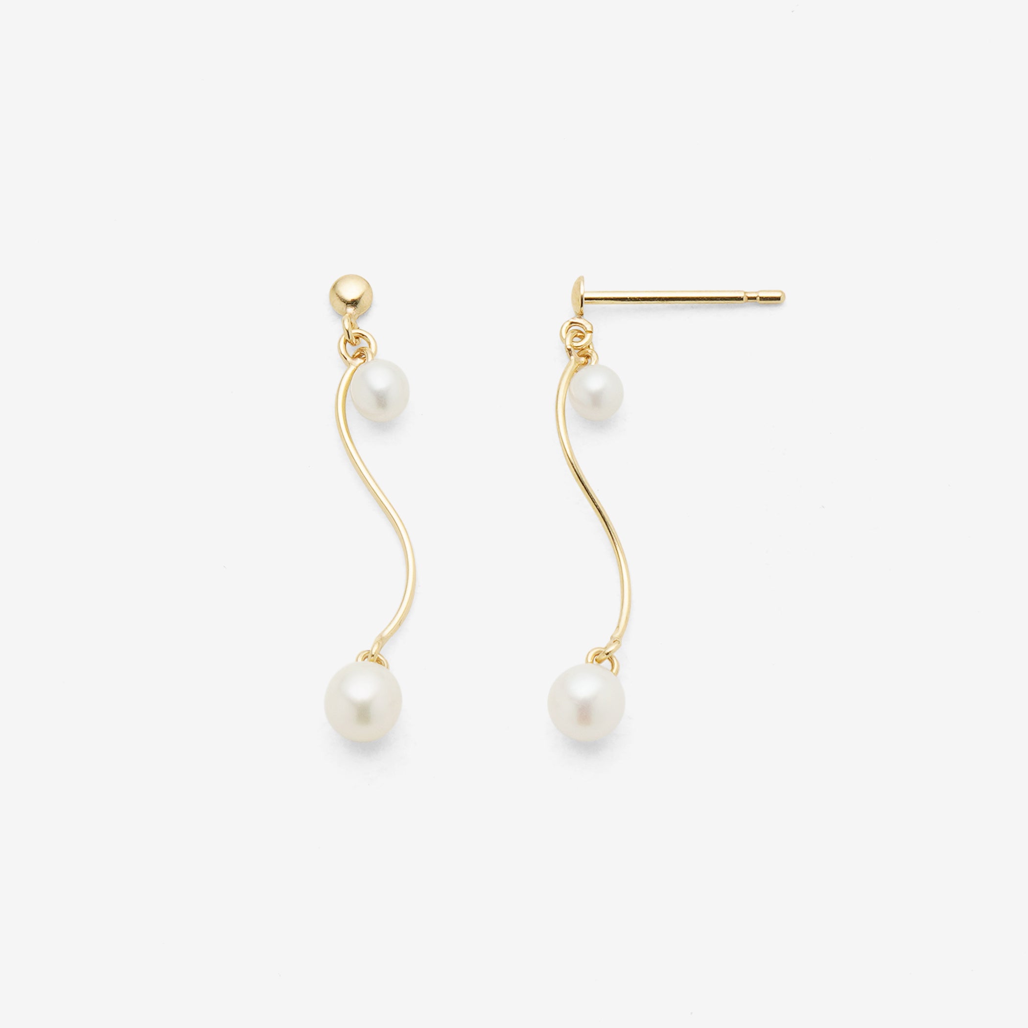 6月誕生石 K10 イエローゴールド 淡水パール ピアス