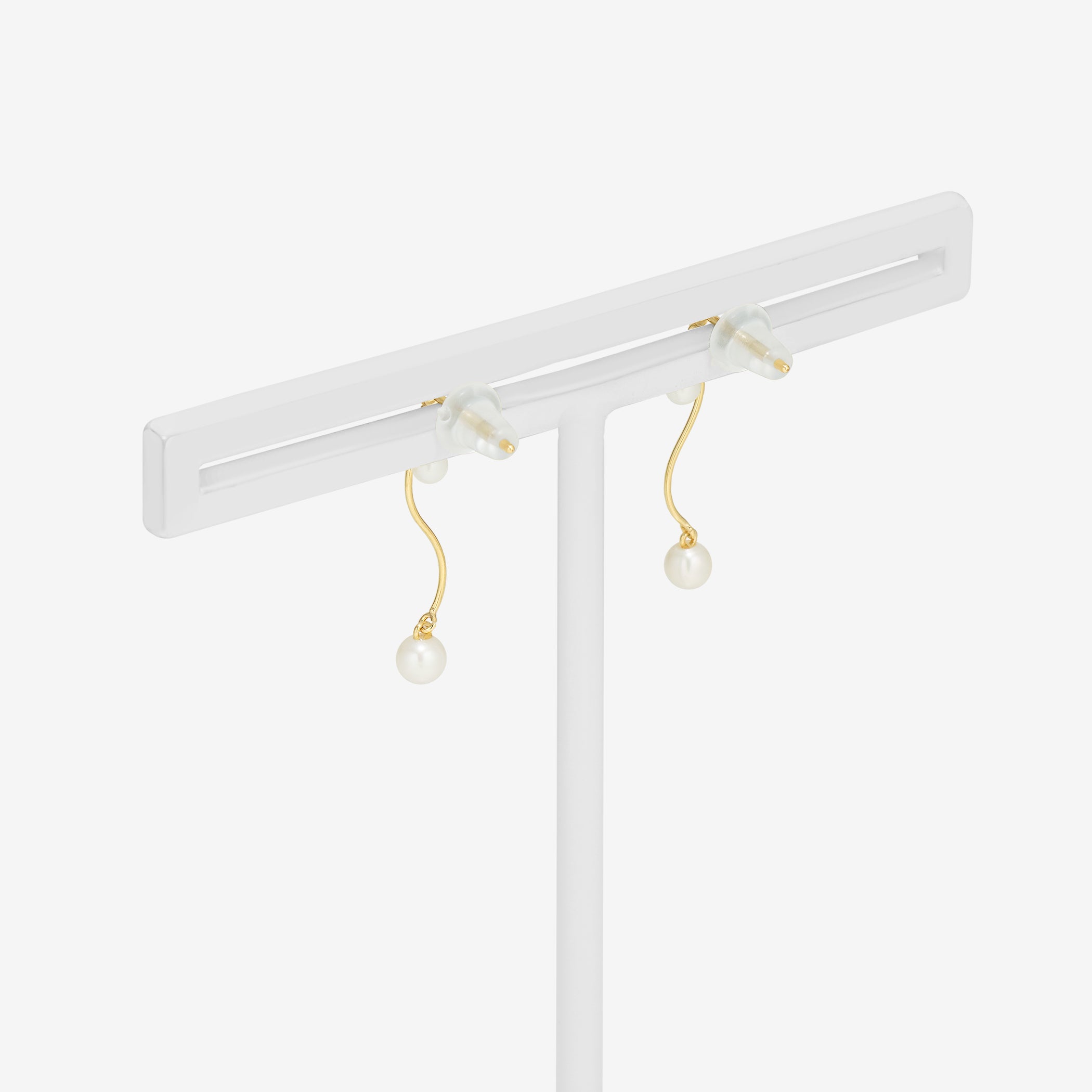 6月誕生石 K10 イエローゴールド 淡水パール ピアス