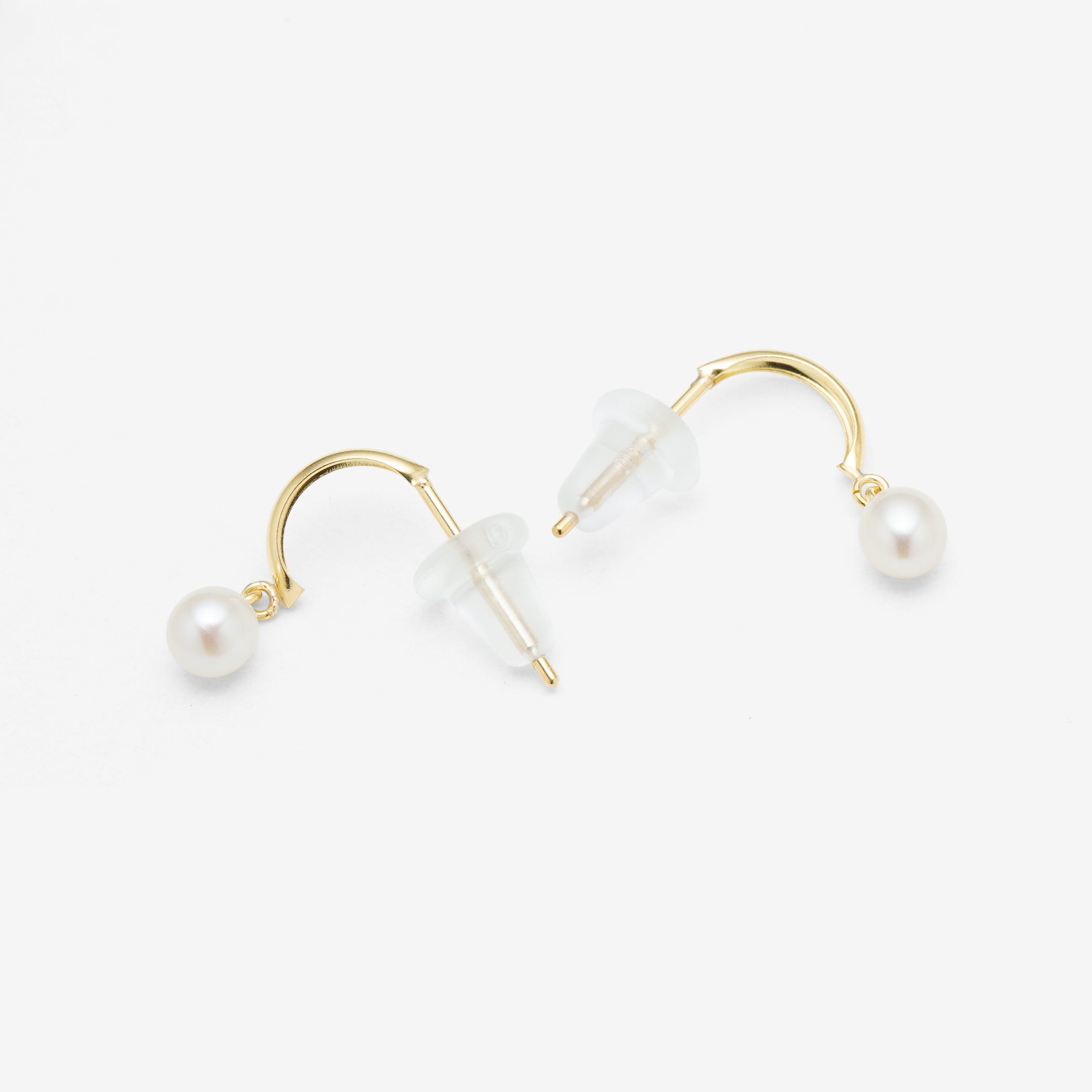 6月誕生石 K10 イエローゴールド 淡水パール ピアス