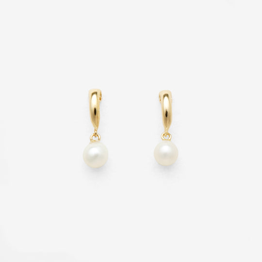 6月誕生石 K10 イエローゴールド 淡水パール ピアス