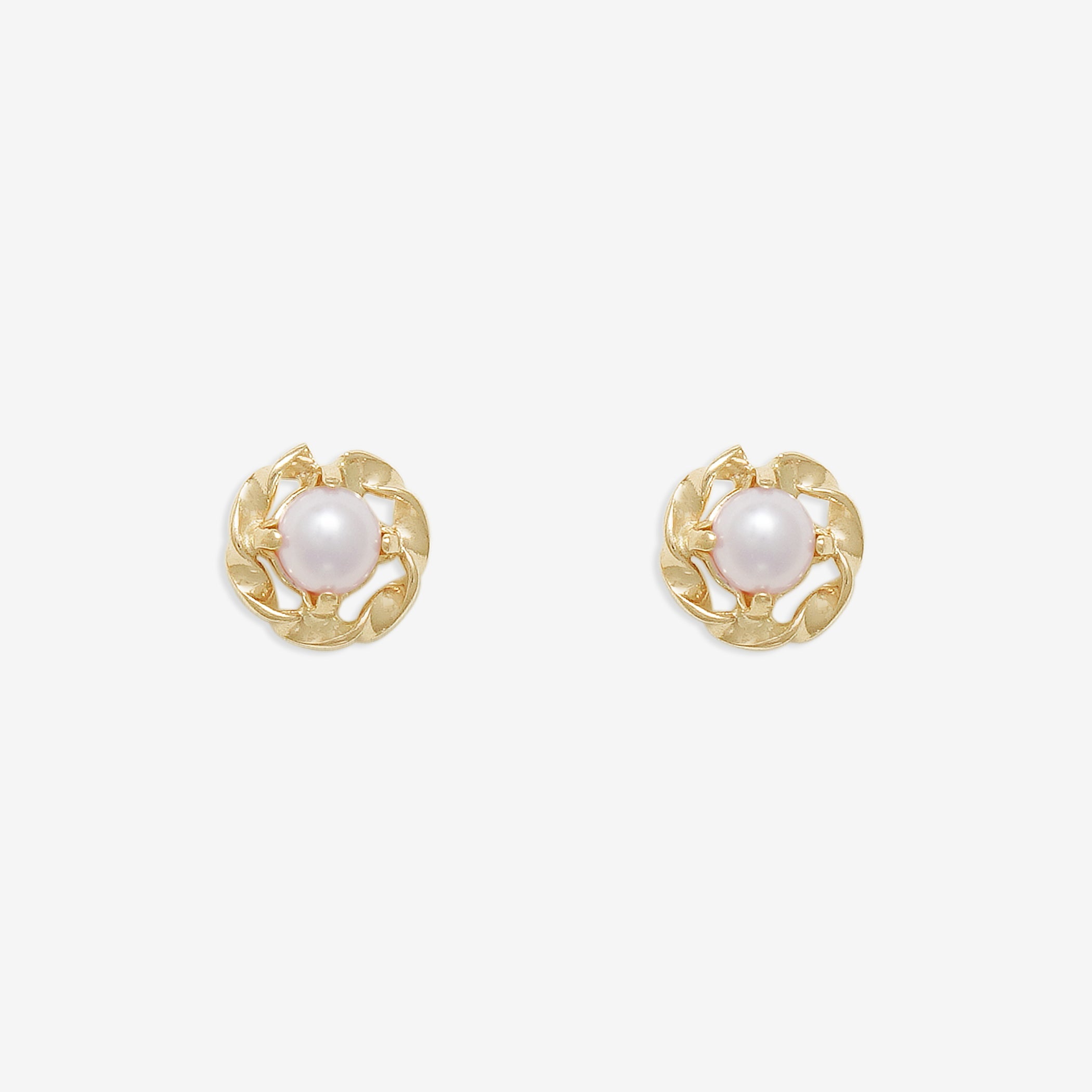 6月誕生石 K10 イエローゴールド 淡水パール ピアス