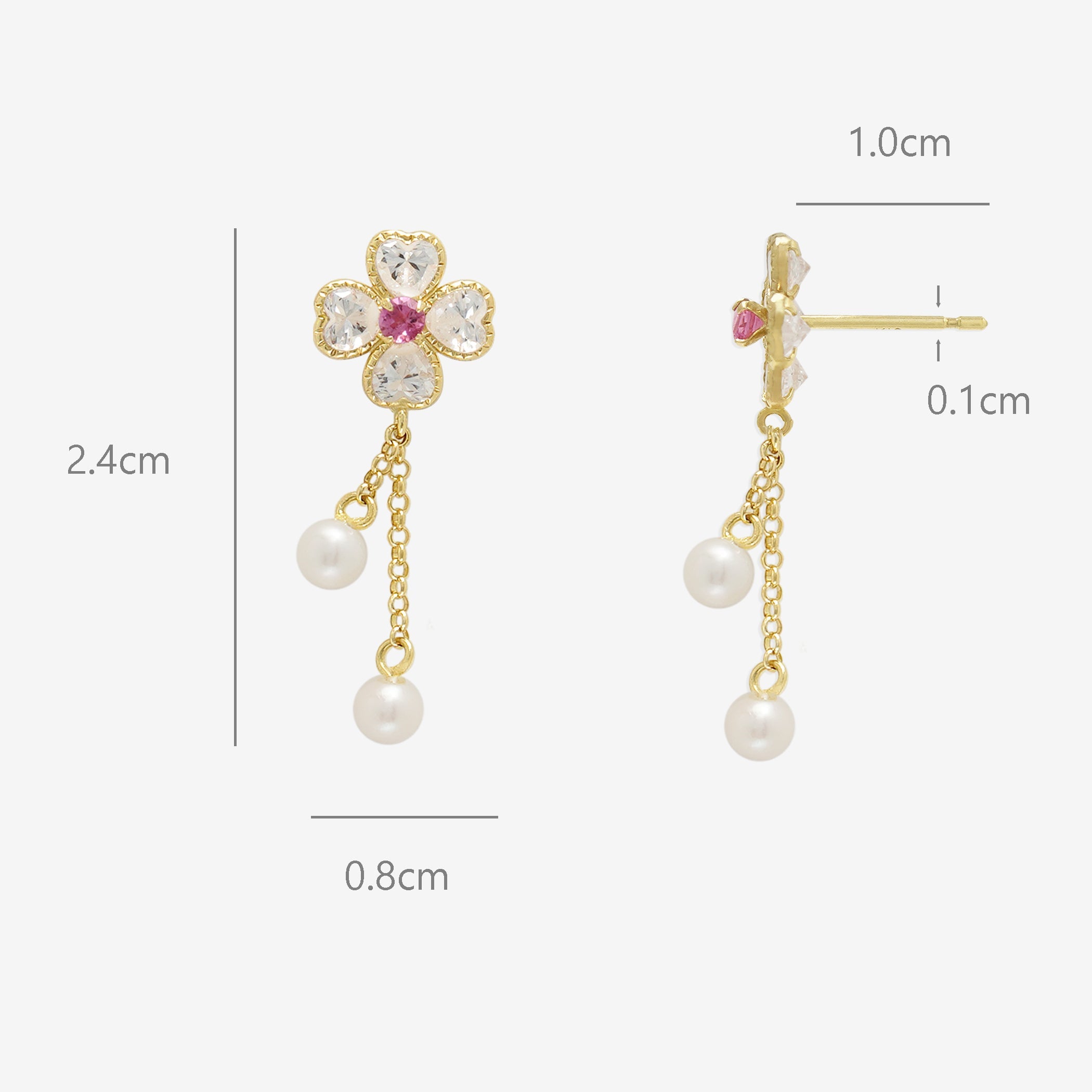 10月誕生石 K10 イエローゴールド ピンクトルマリン クローバー