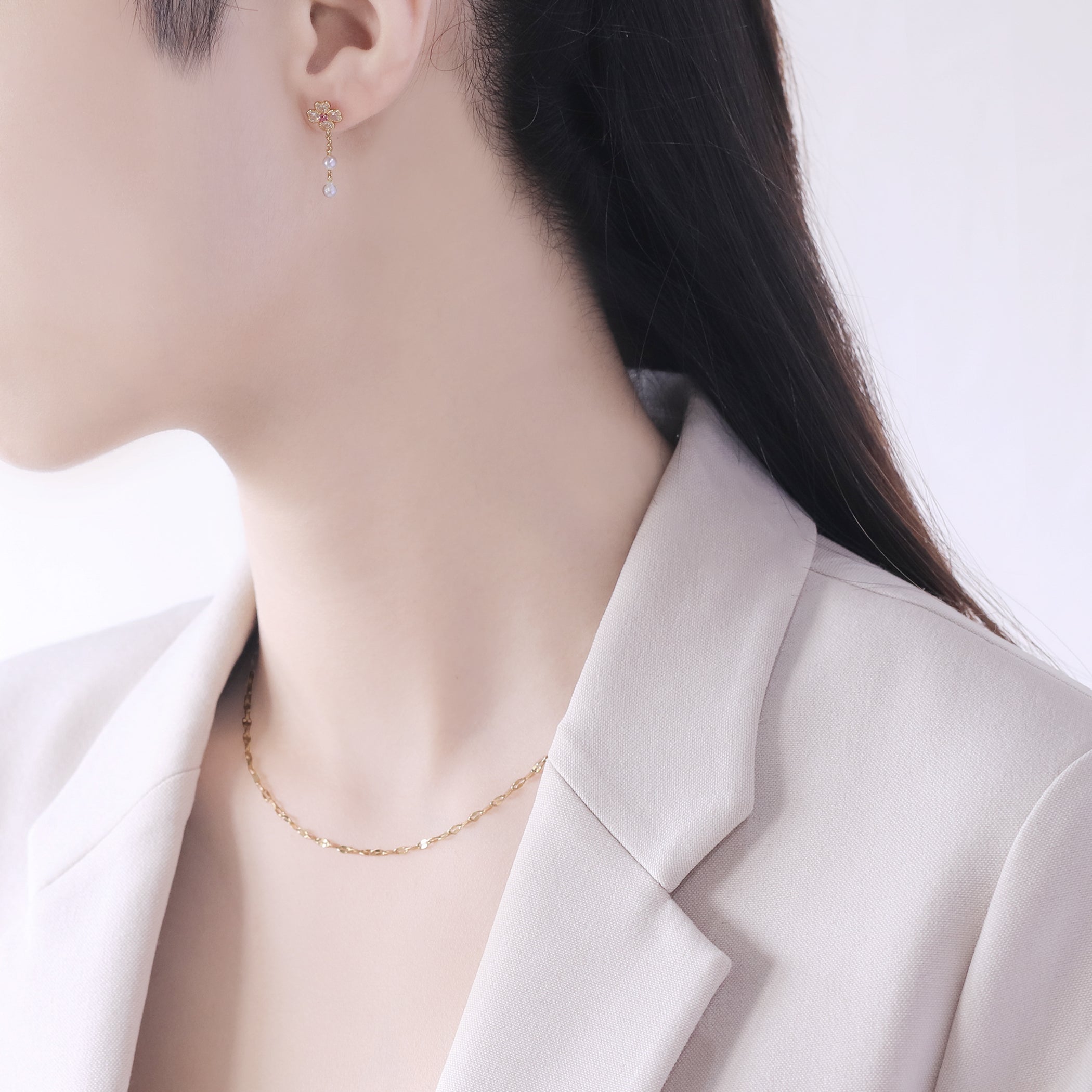 somon ソモン ピアス ゴールド K10 スターサファイア トルマリン10月