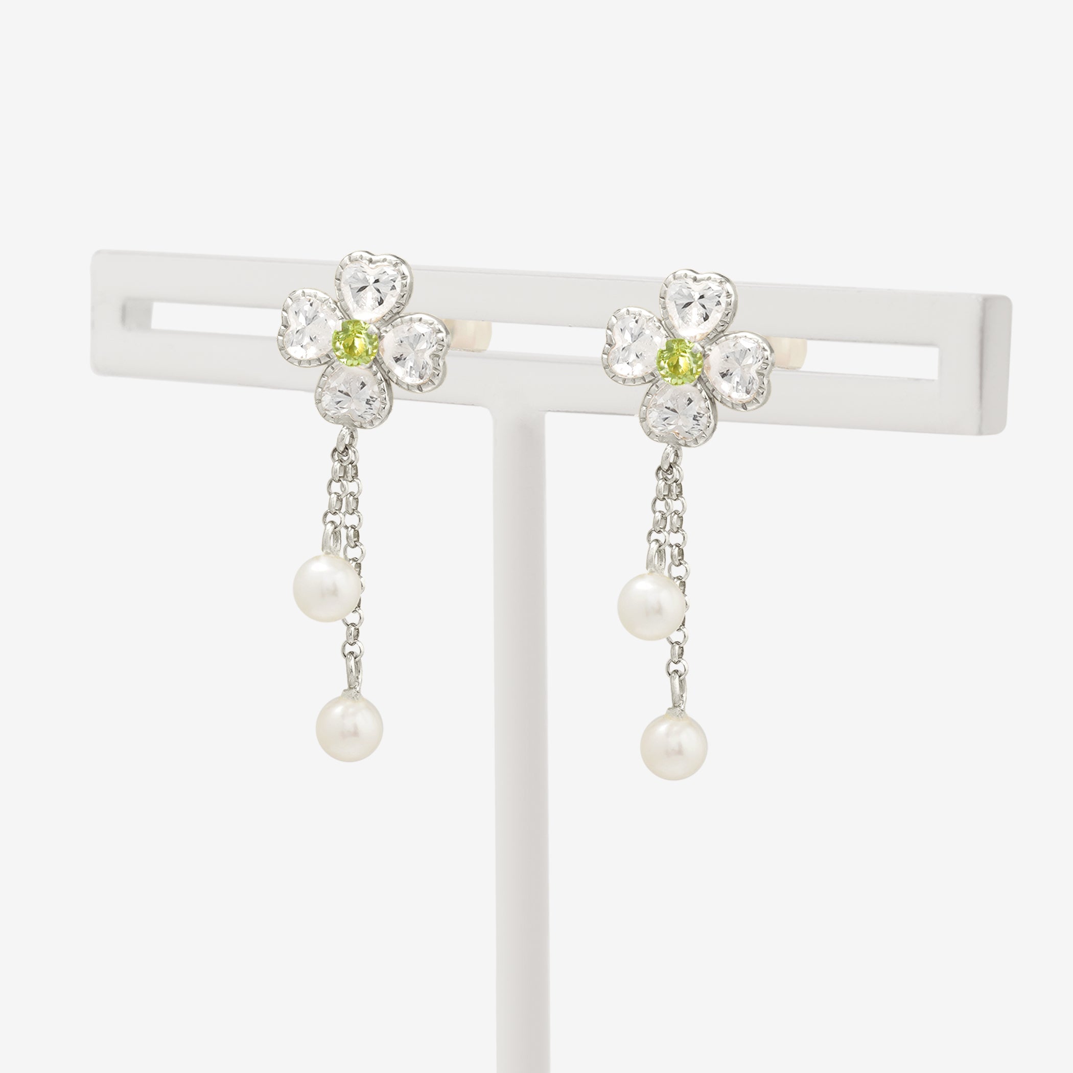 天然石ペリドット ホワイトゴールド ピアス 公式サイト限定】8月誕生石 K10 ホワイトゴールド ペリドット