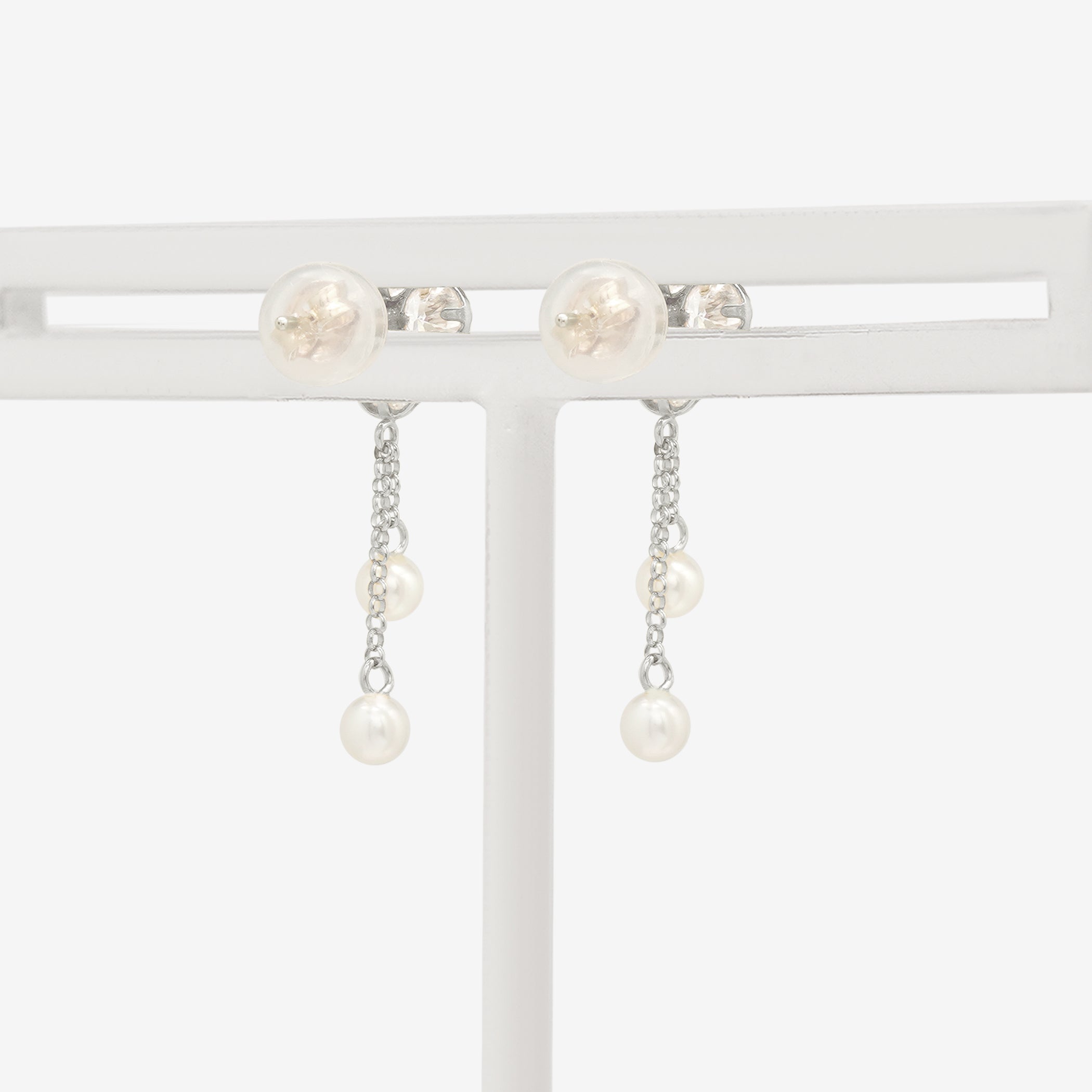 天然石ペリドット ホワイトゴールド ピアス 8月誕生石 K10 ホワイトゴールド ペリドット クローバー ピアス