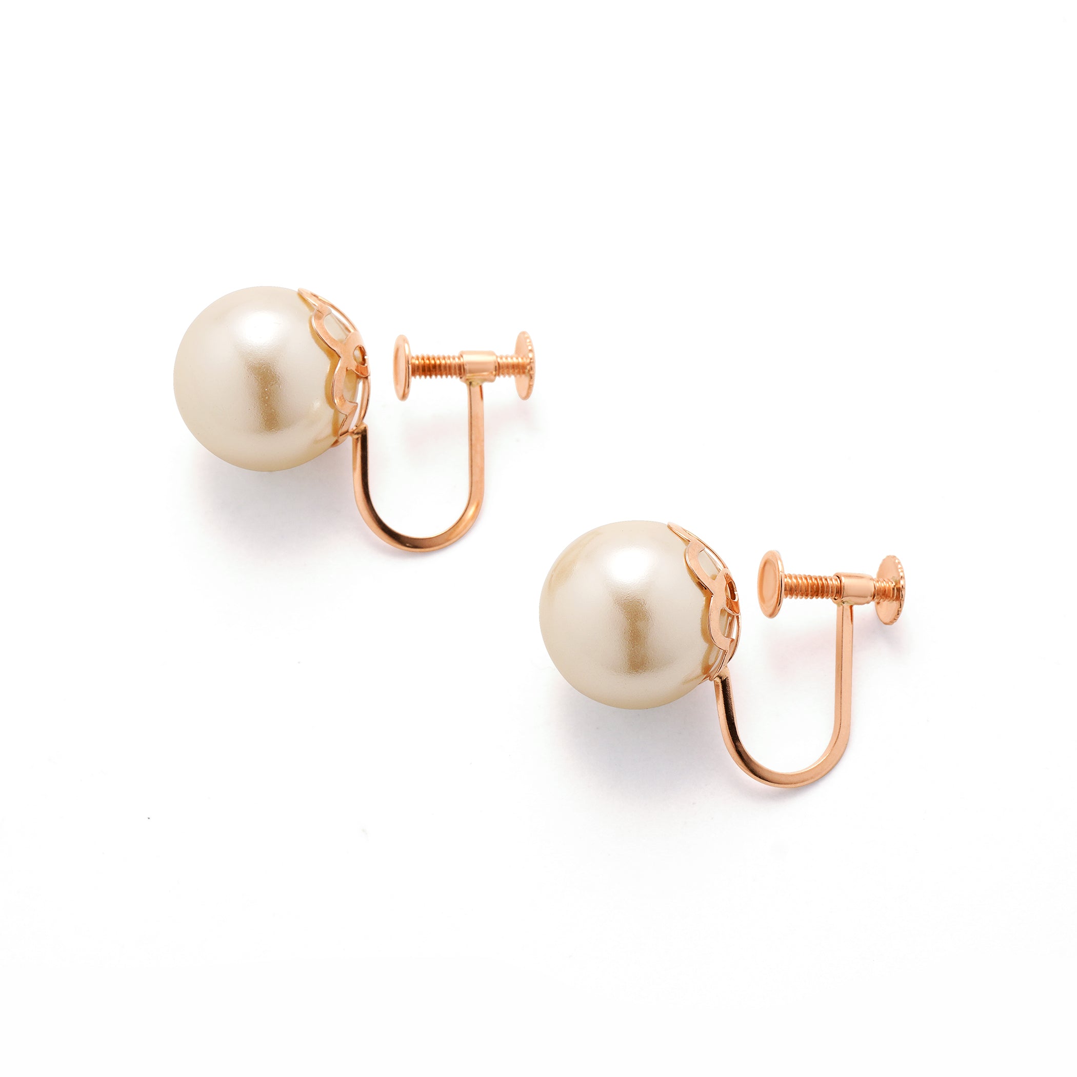 【WEB限定】K10 ピンクゴールド パール イヤリング