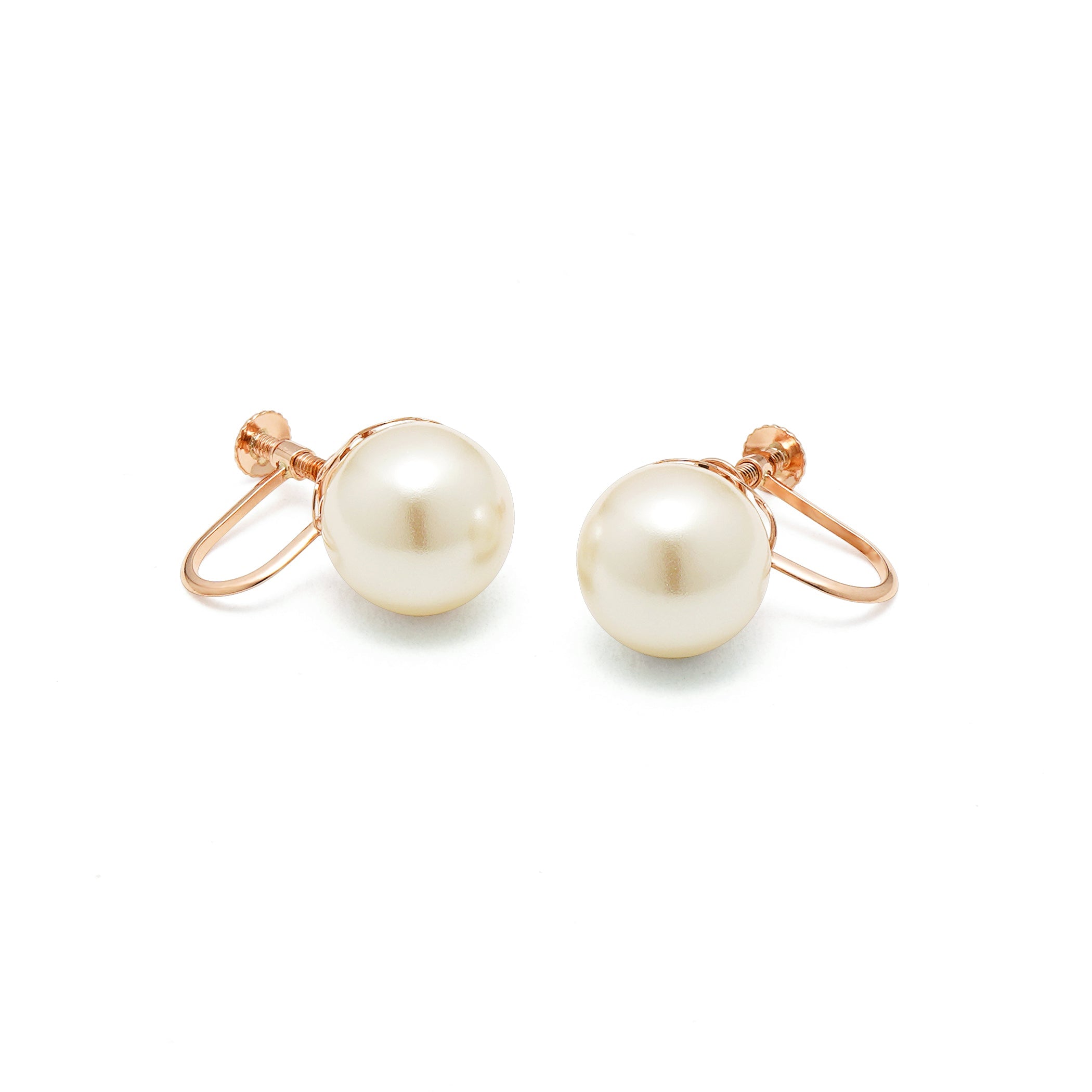 【WEB限定】K10 ピンクゴールド パール イヤリング