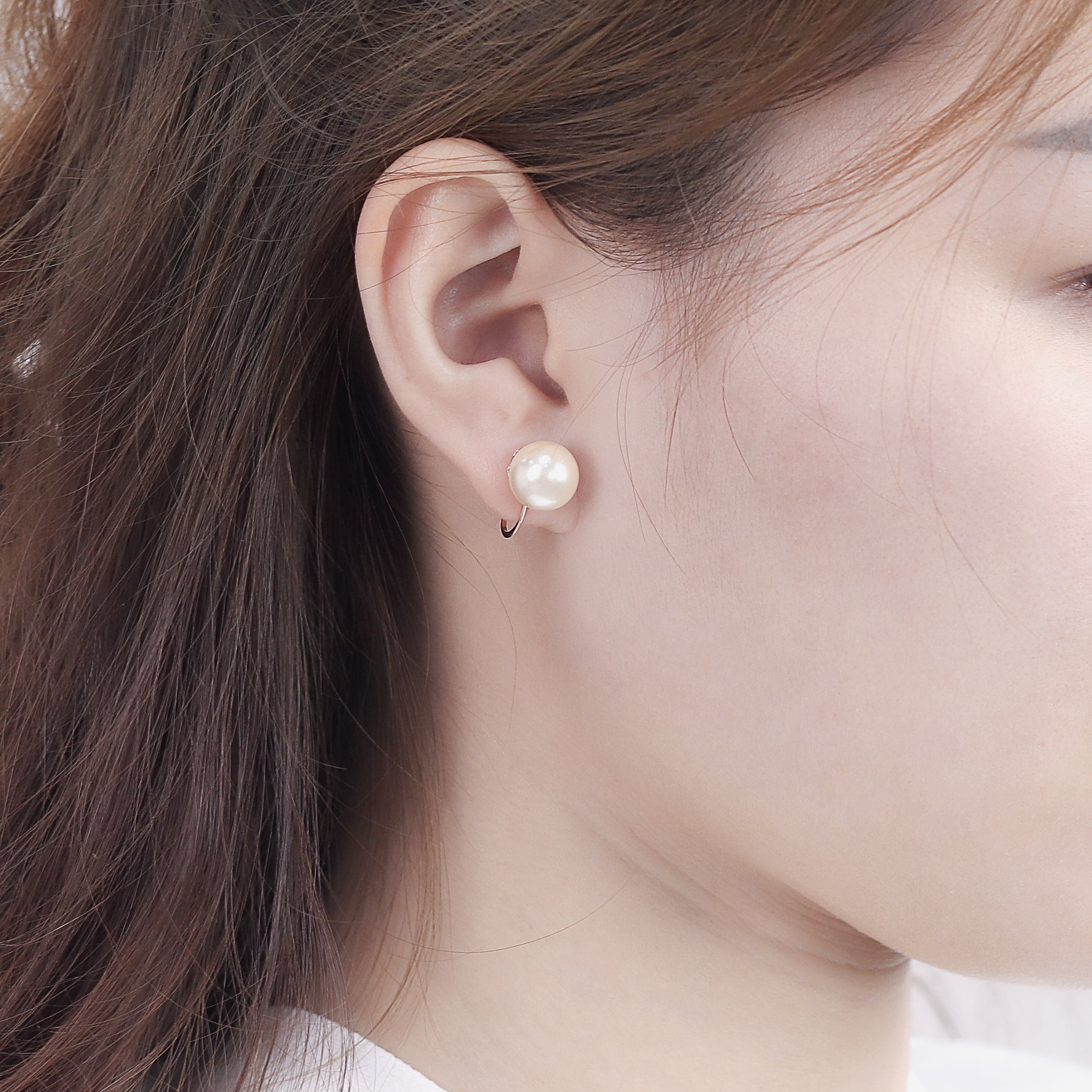 【WEB限定】K10 ピンクゴールド パール イヤリング