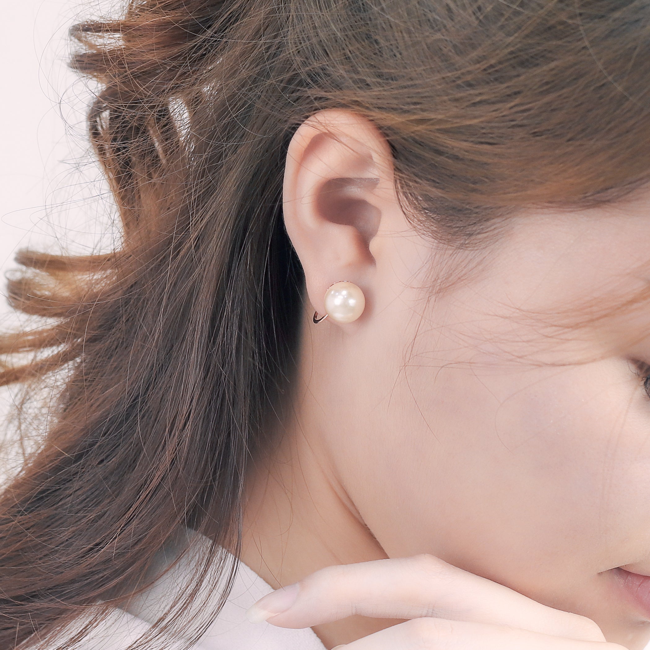 【WEB限定】K10 ピンクゴールド パール イヤリング