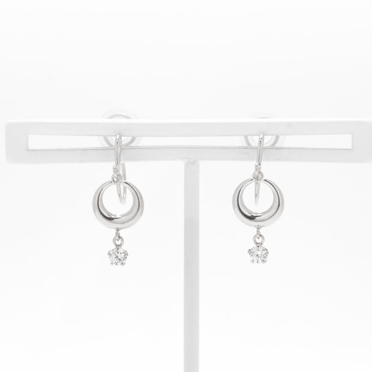 K10 ホワイトゴールド キュービックジルコニア イヤリング