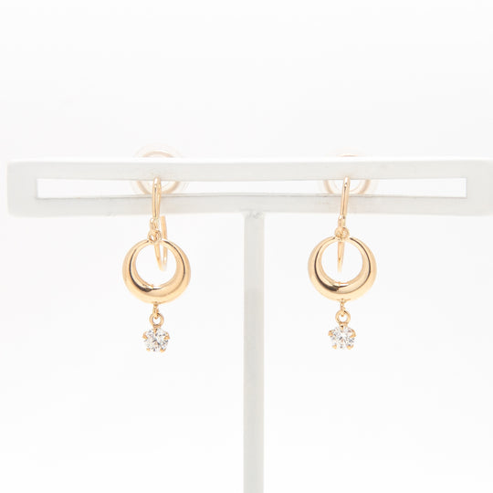 K10 イエローゴールド キュービックジルコニア イヤリング