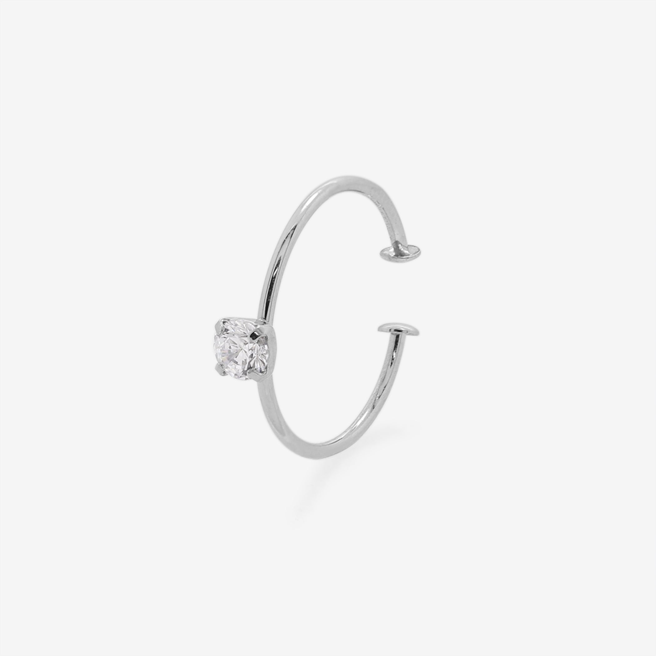 【WEB限定】K10 ホワイトゴールド キュービックジルコニア イヤーカフ ※片耳用