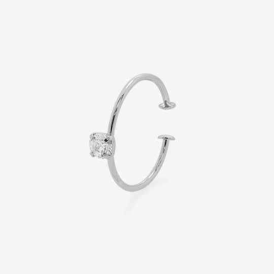 【WEB限定】K10 ホワイトゴールド キュービックジルコニア イヤーカフ ※片耳用