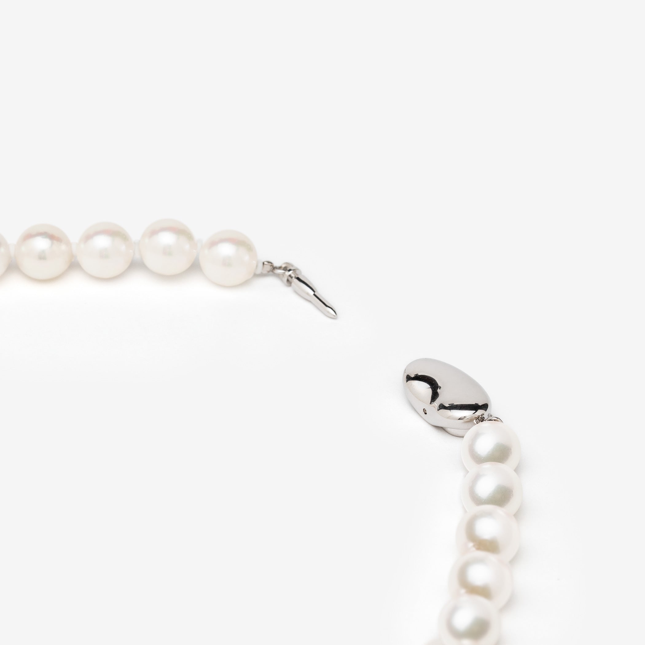 6月誕生石 シルバー あこや真珠 ネックレス イヤリング 2点セット&lt