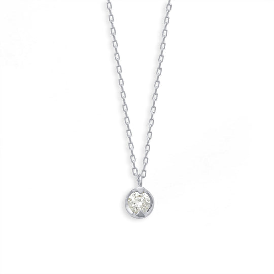 4月誕生石 K10 ホワイトゴールド ダイヤモンド ネックレス