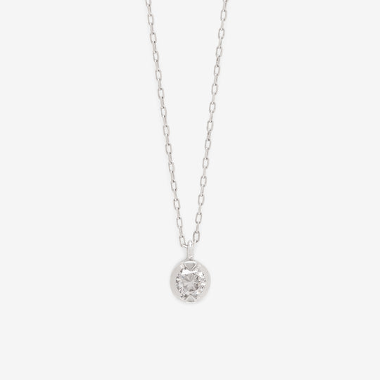 4月誕生石 K10 ホワイトゴールド ダイヤモンド ネックレス