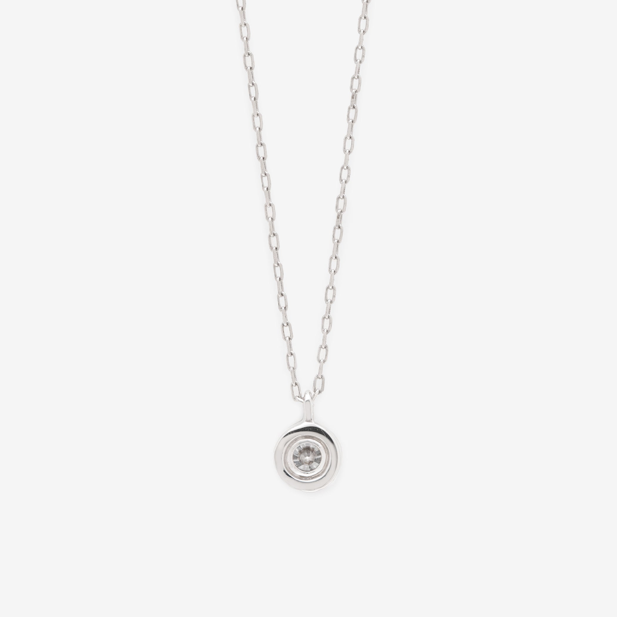 4月誕生石 K10 ホワイトゴールド ダイヤモンド ネックレス