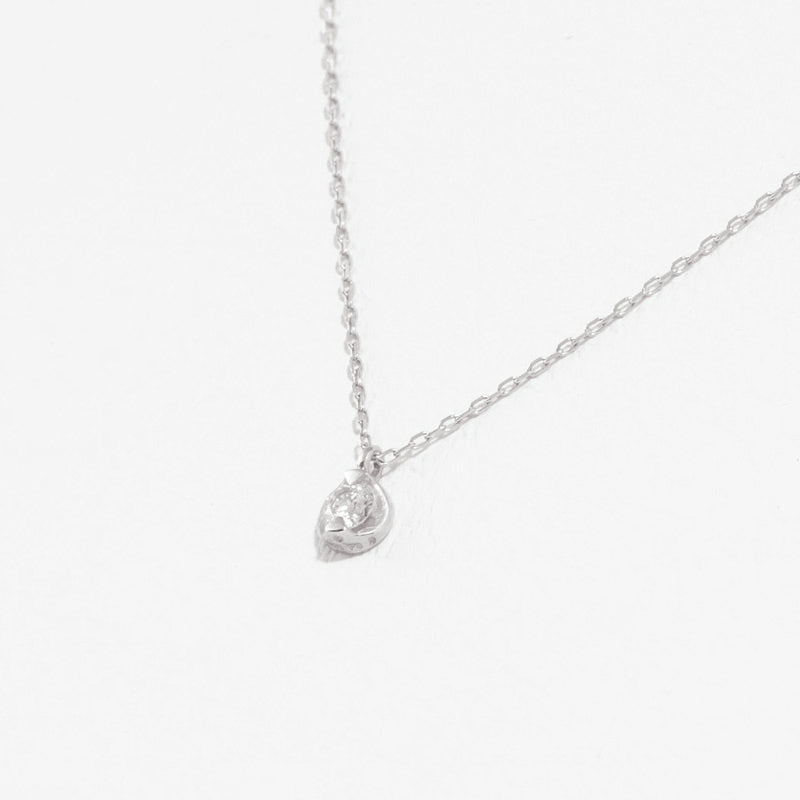 4月誕生石 K10 ホワイトゴールド ダイヤモンド ネックレス