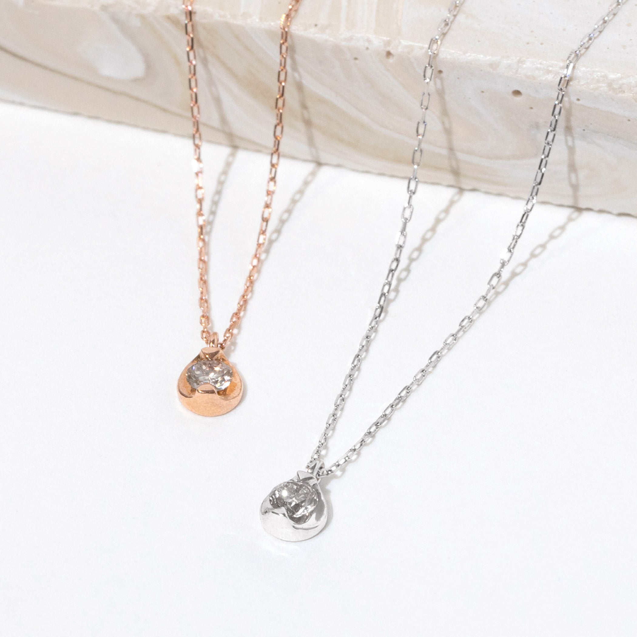 4月誕生石 K10 ピンクゴールド ダイヤモンド ネックレス – Milluflora