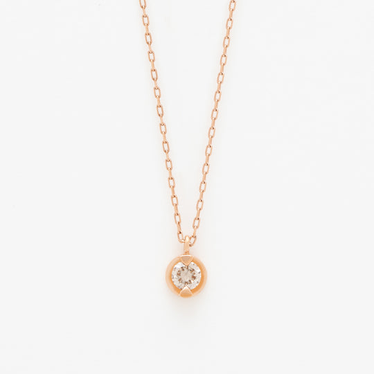 4月誕生石 K10 ピンクゴールド ダイヤモンド ネックレス