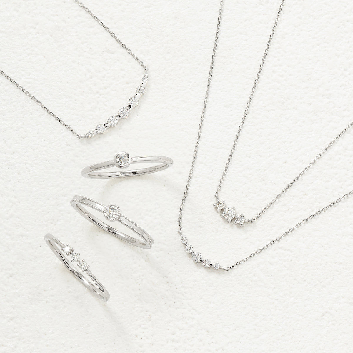 プラチナ ダイヤモンド ネックレス（0.1ct）