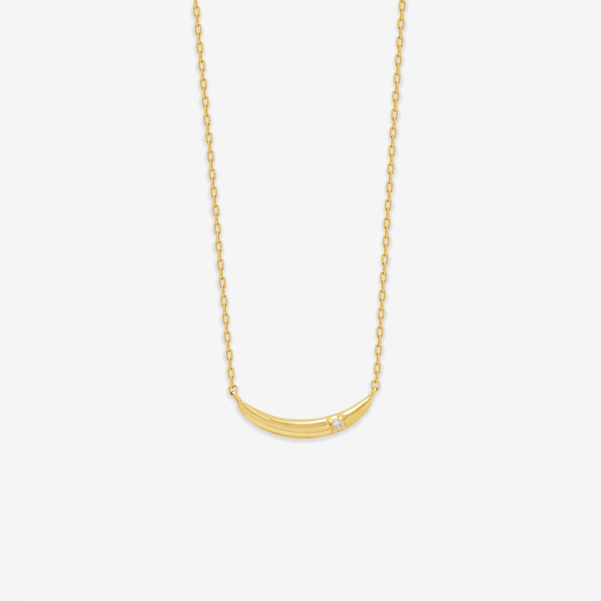 【WEB限定】K10 イエローゴールド ダイヤモンド ムーン ネックレス