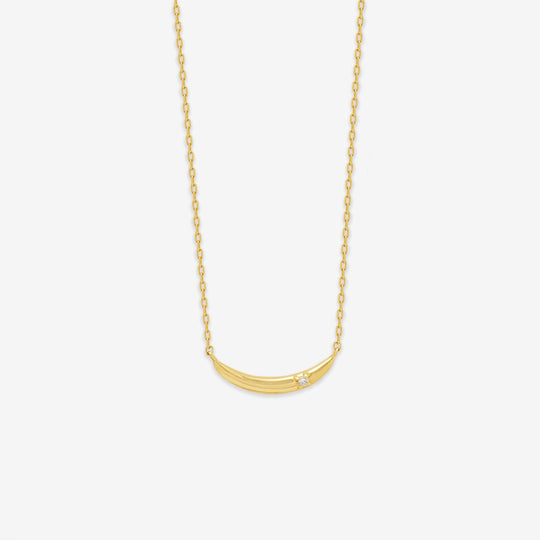 【WEB限定】K10 イエローゴールド ダイヤモンド ムーン ネックレス