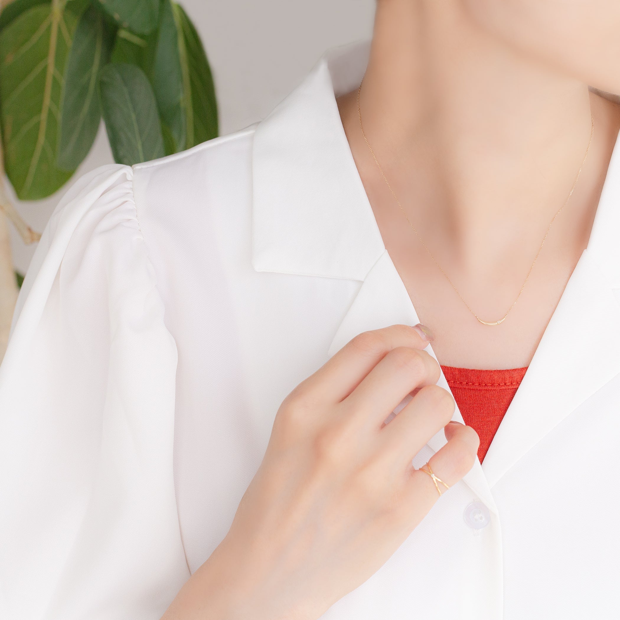 【WEB限定】K10 イエローゴールド ダイヤモンド ムーン ネックレス