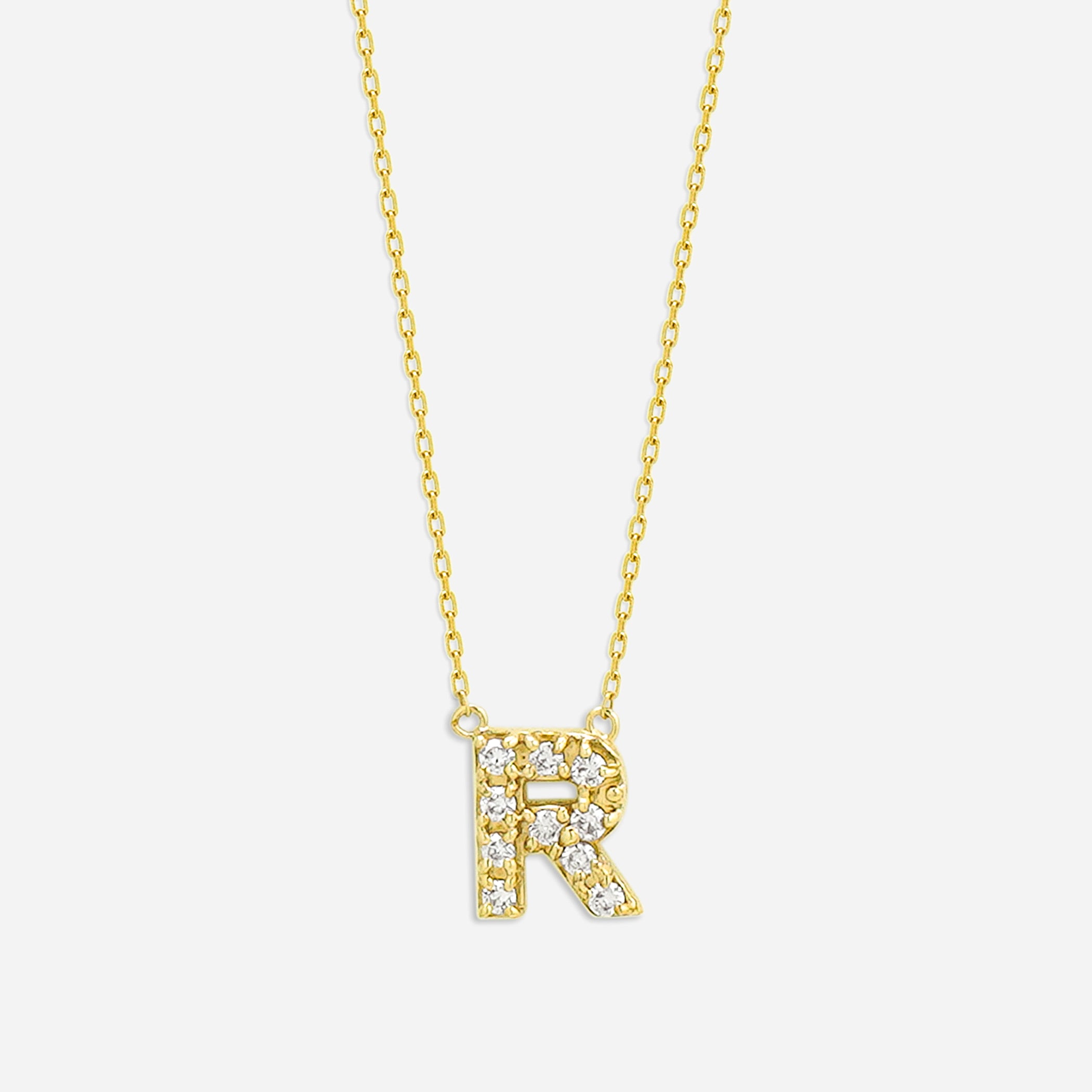 【WEB限定】K10 イエローゴールド ダイヤモンド イニシャル ネックレス（R）