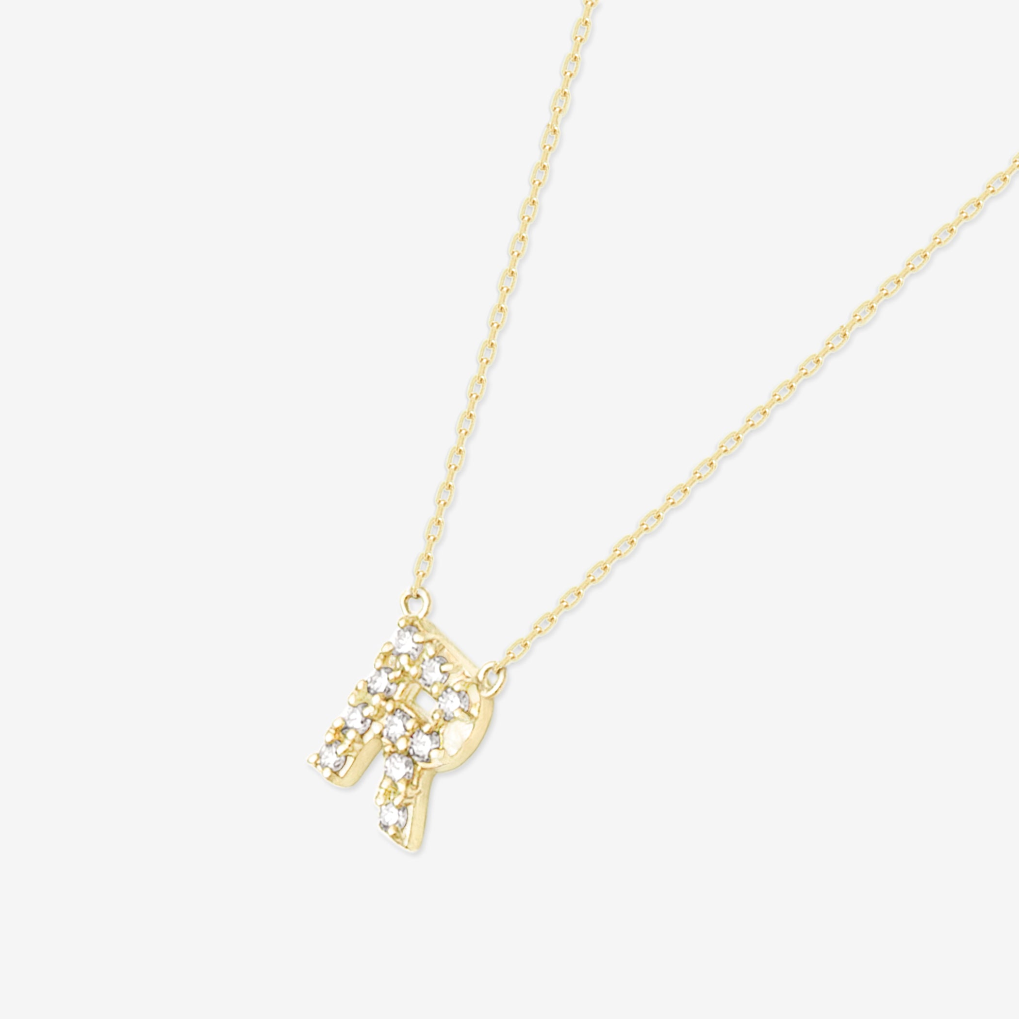 【WEB限定】K10 イエローゴールド ダイヤモンド イニシャル ネックレス（R）