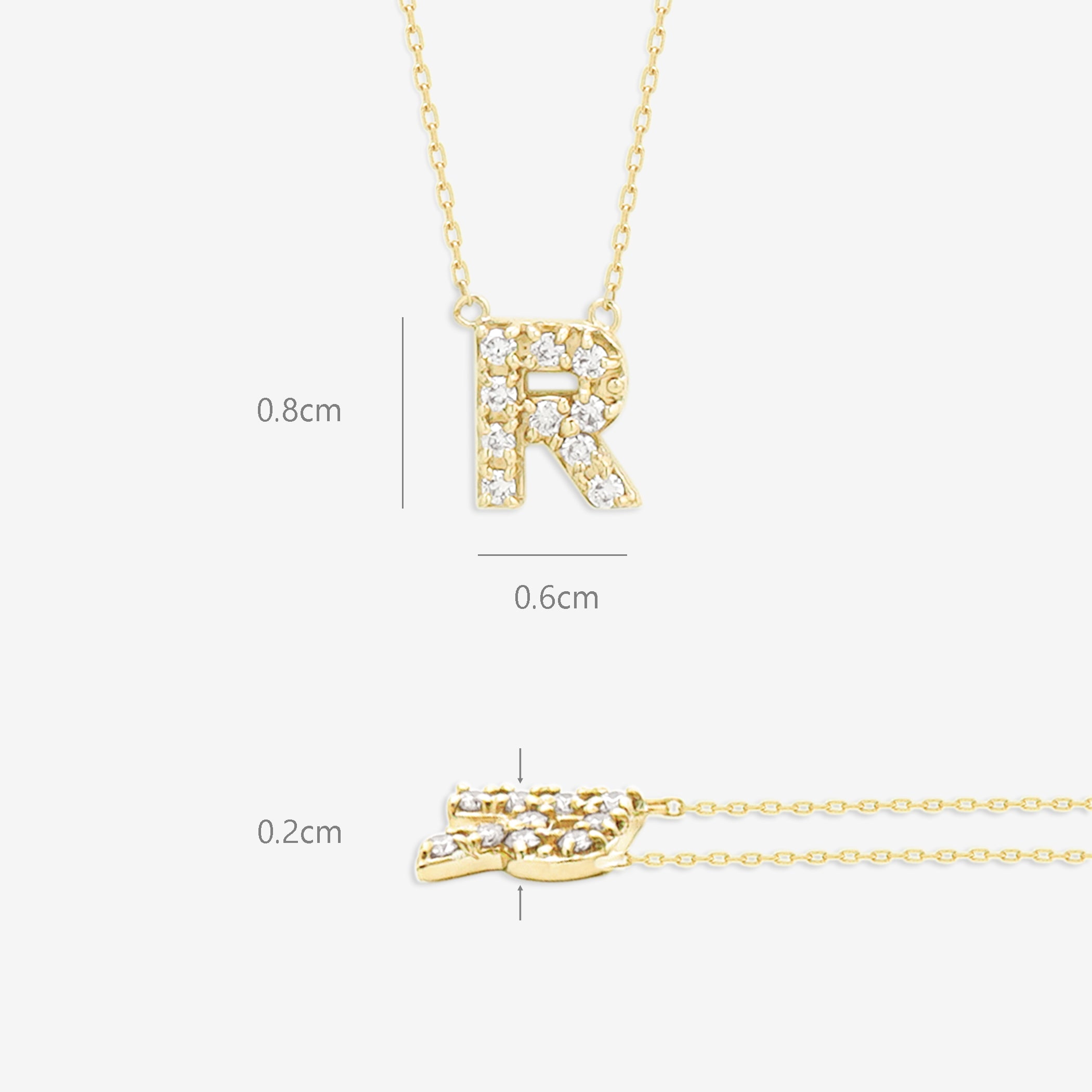 【WEB限定】K10 イエローゴールド ダイヤモンド イニシャル ネックレス（R）