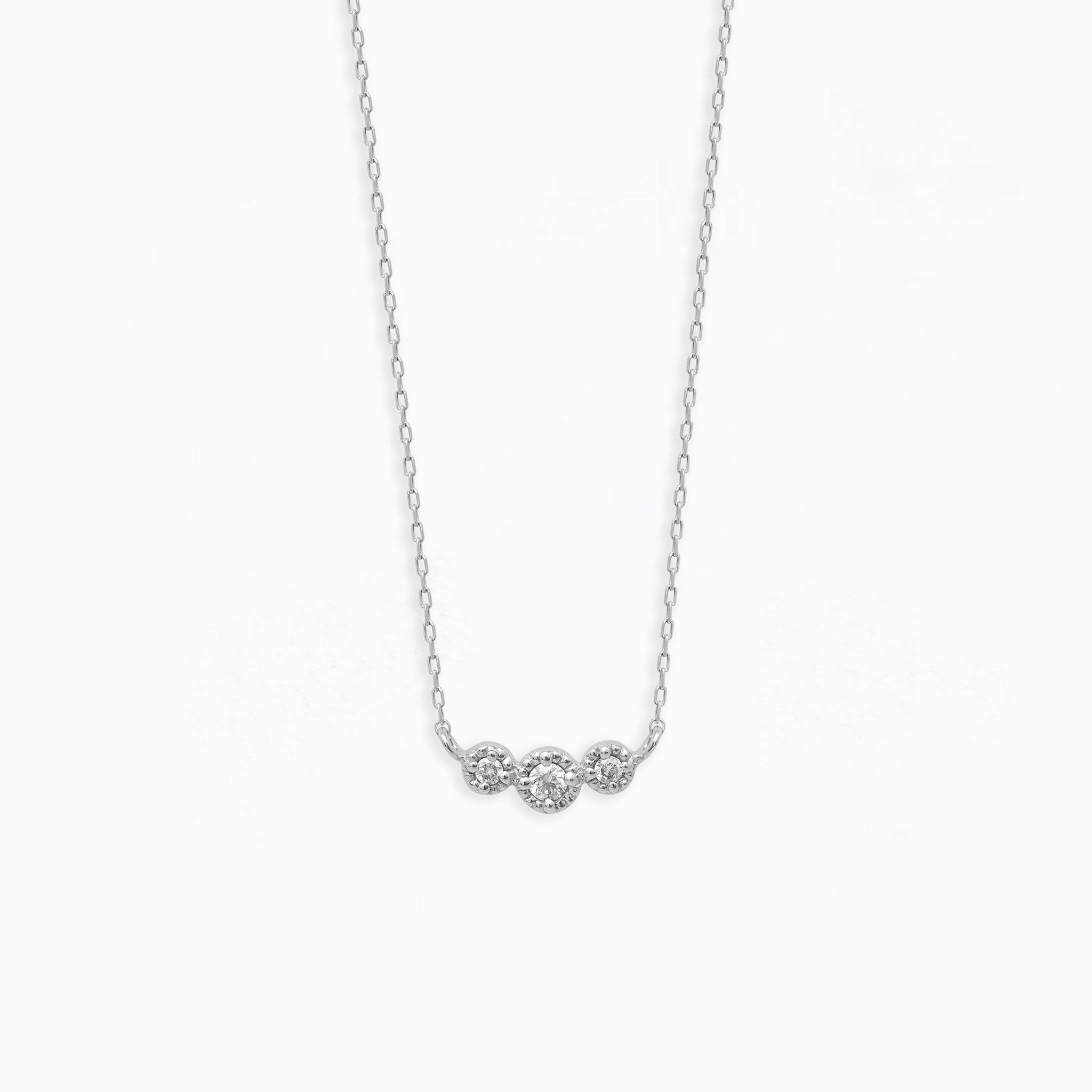 Milluflora k10ダイアモンドネックレス　保証書付き K10 ホワイトゴールド ダイヤモンド ネックレス – Milluflora