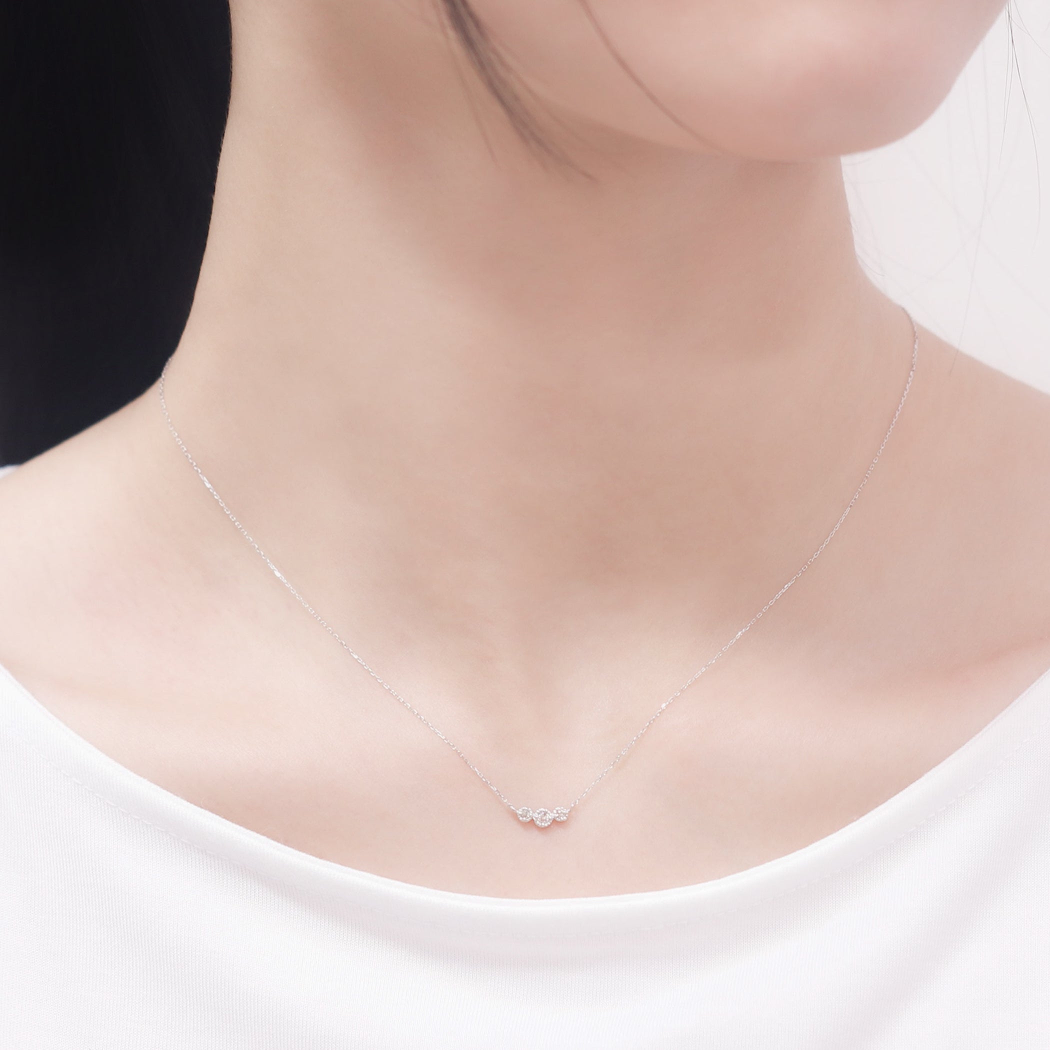 K10 ホワイトゴールド ダイヤモンド ネックレス – Milluflora