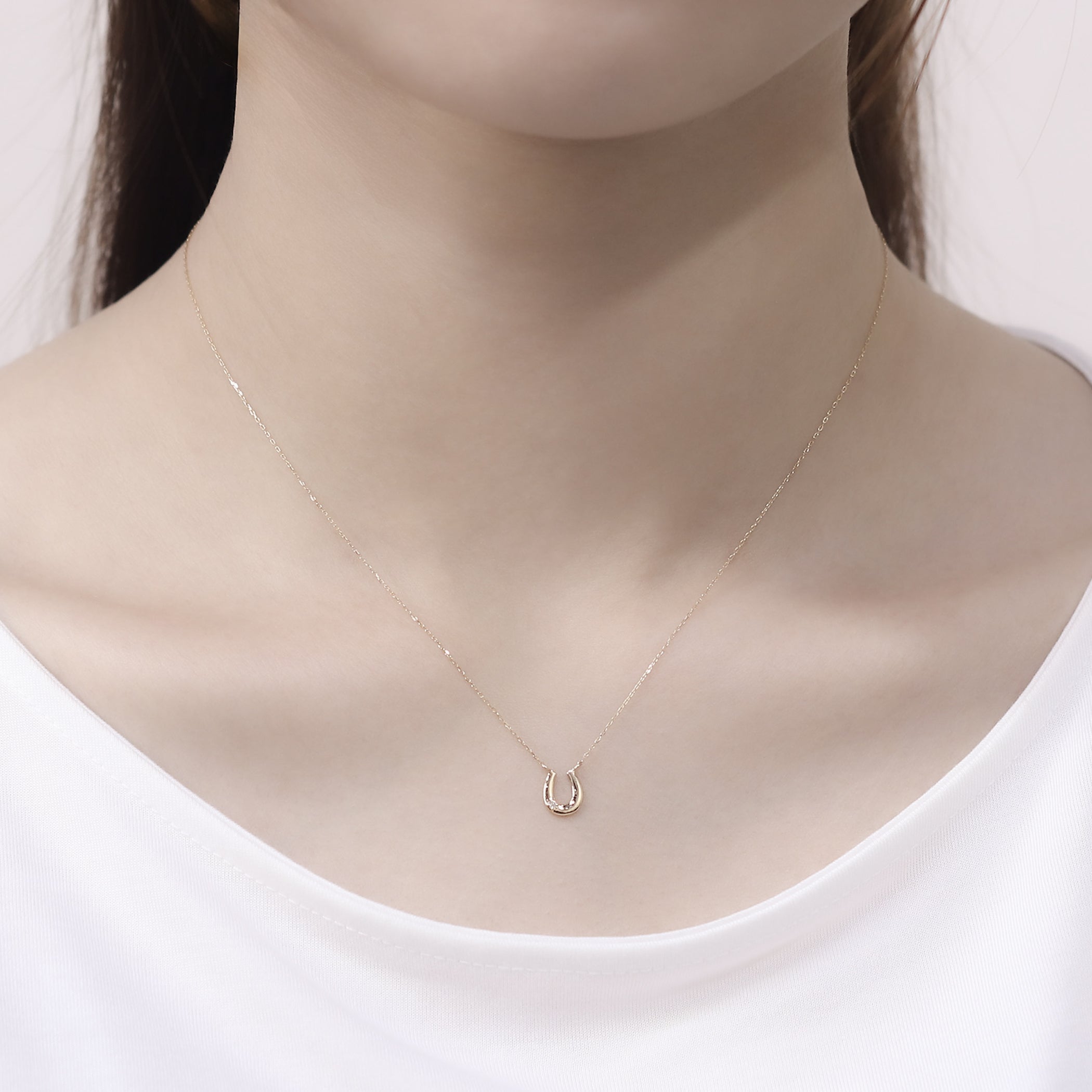 【WEB限定】K18 イエローゴールド ダイヤモンド 馬蹄 ネックレス