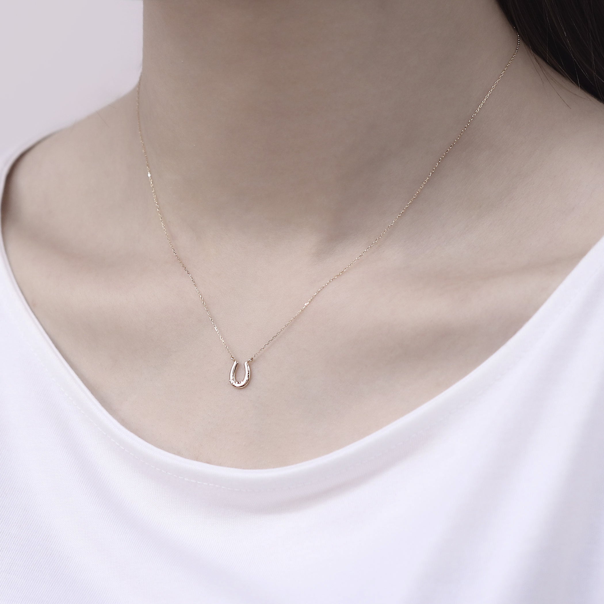 【WEB限定】K18 イエローゴールド ダイヤモンド 馬蹄 ネックレス