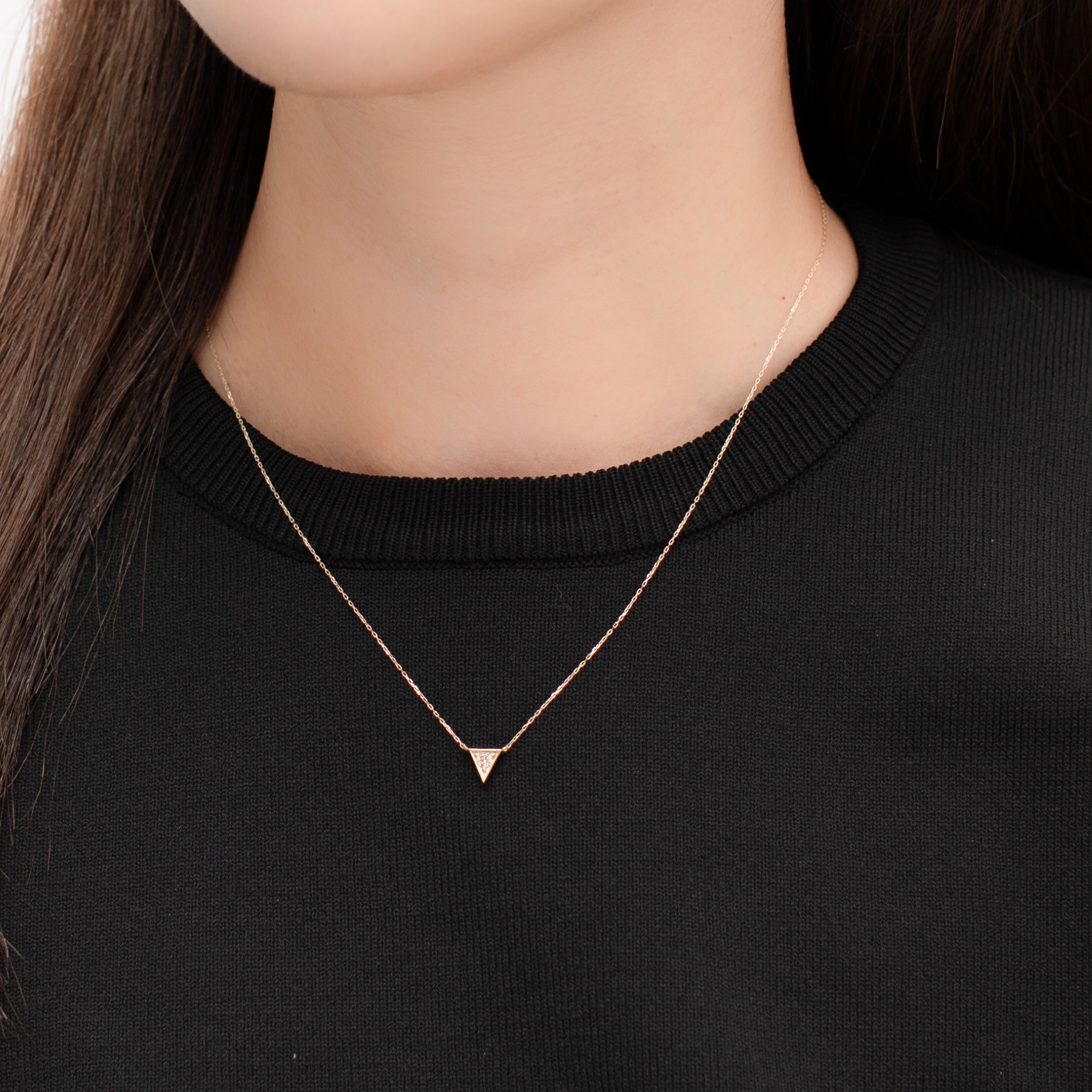 K10 イエローゴールド ダイヤモンド ネックレス