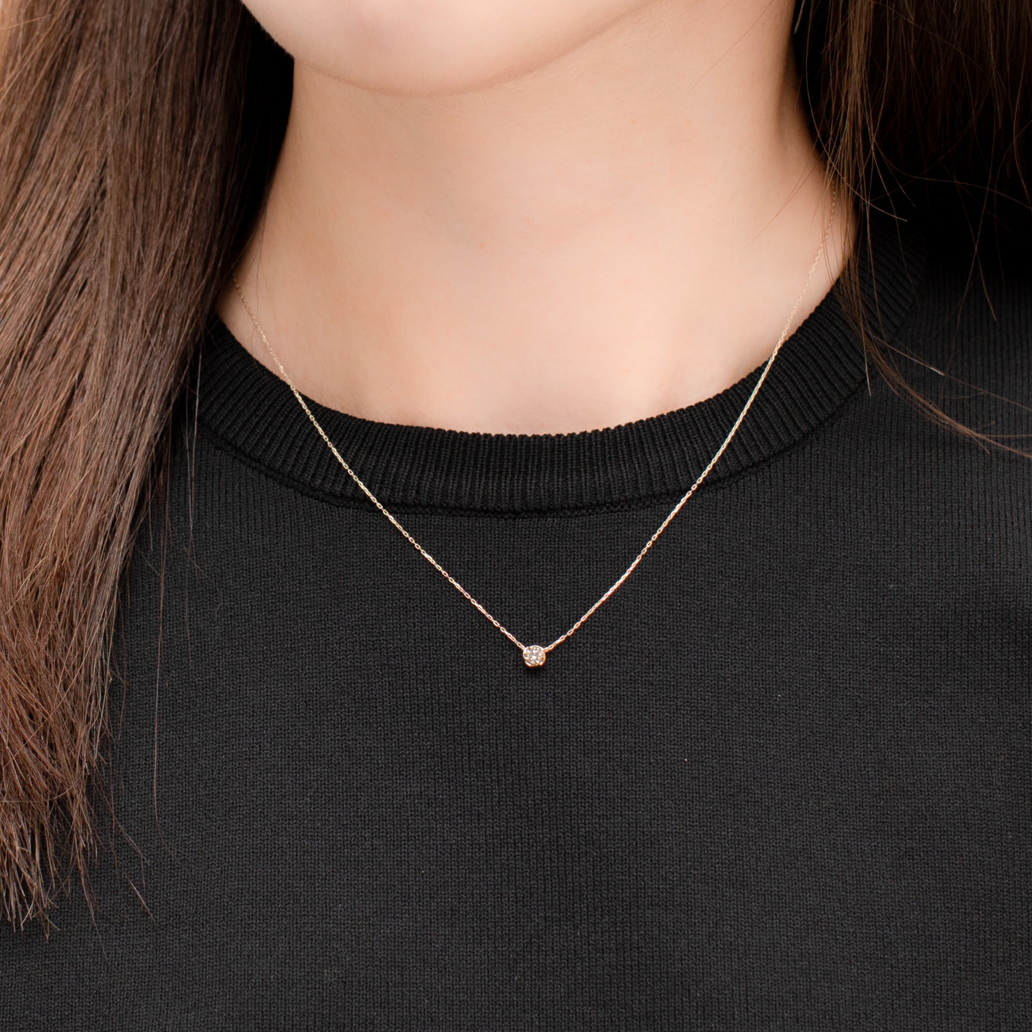 K10 イエローゴールド ダイヤモンド ネックレス