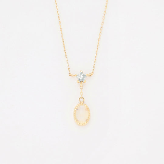 10月誕生石 K10 イエローゴールド オパール ネックレス