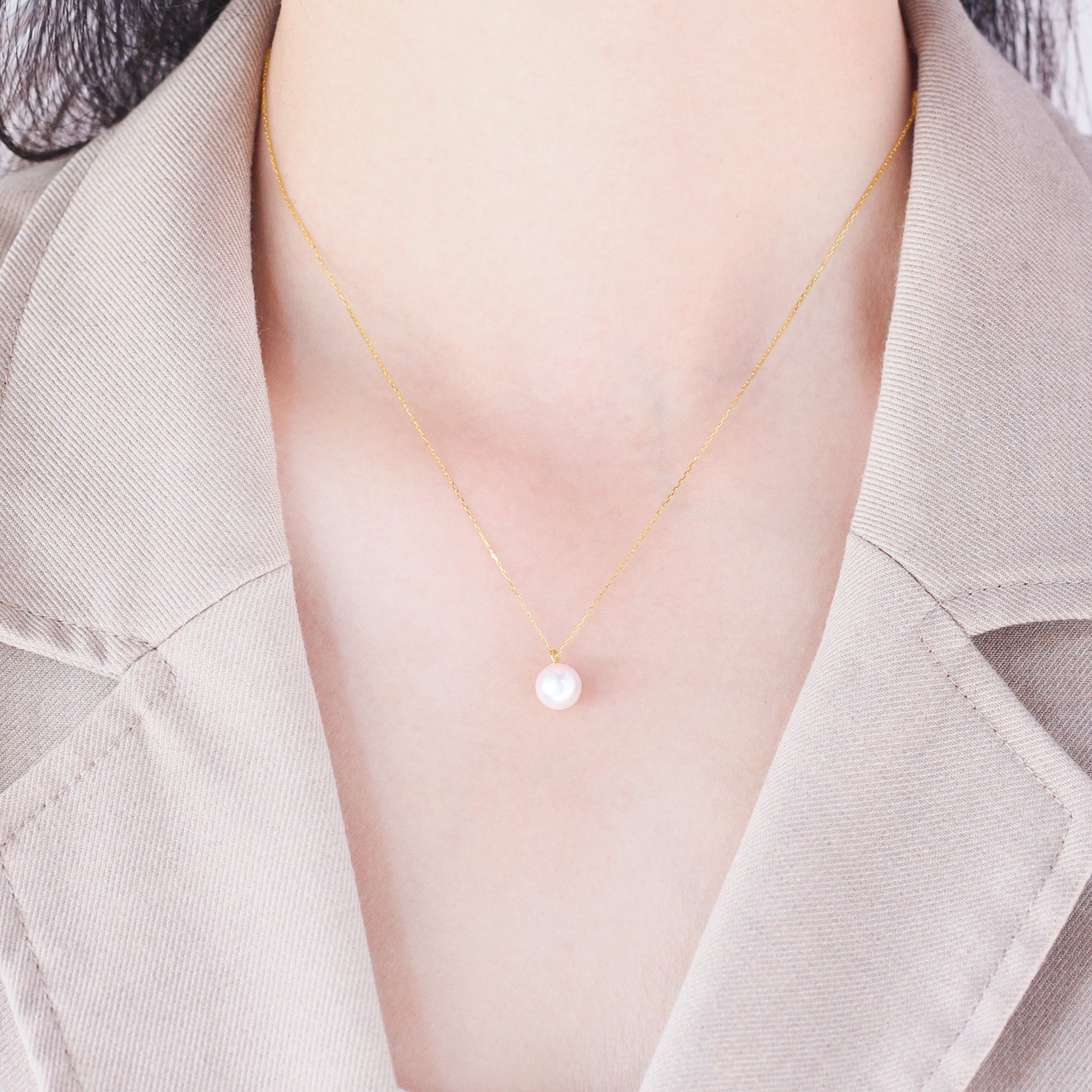 【WEB限定】6月誕生石 K10 イエローゴールド あこや真珠 ネックレス