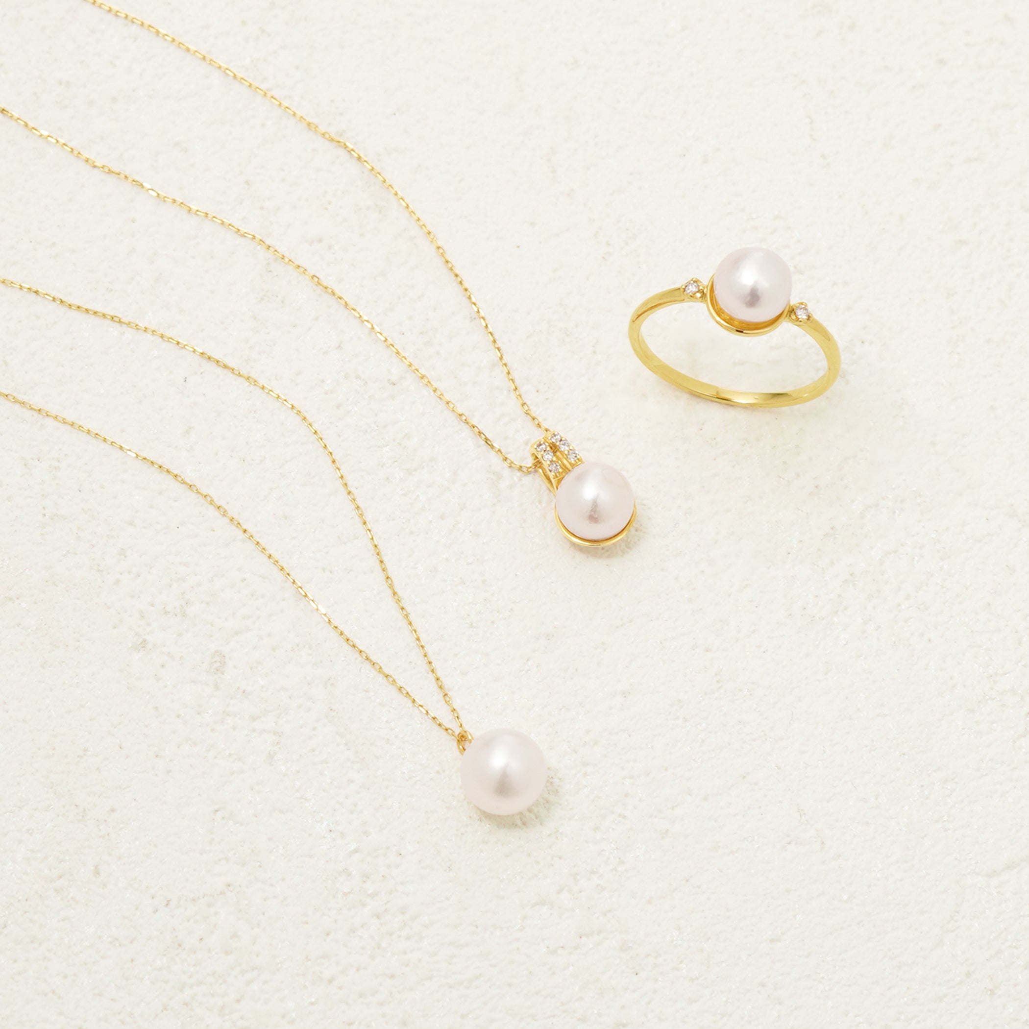 【WEB限定】6月誕生石 K10 イエローゴールド あこや真珠 ネックレス